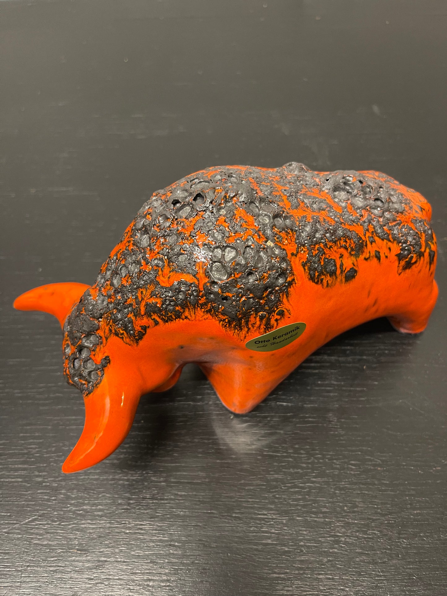 Otto Keramik Ceramic Bull West German Pottery Fat Lava