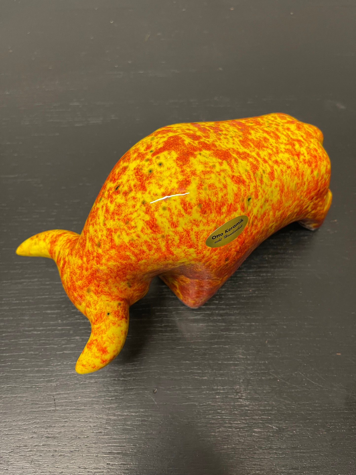 Otto Keramik Ceramic Bull West German Pottery Fat Lava