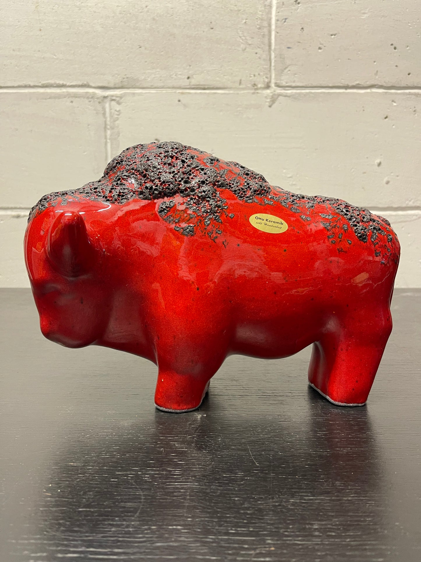 Otto Keramik Ceramic Bull West German Pottery Fat Lava