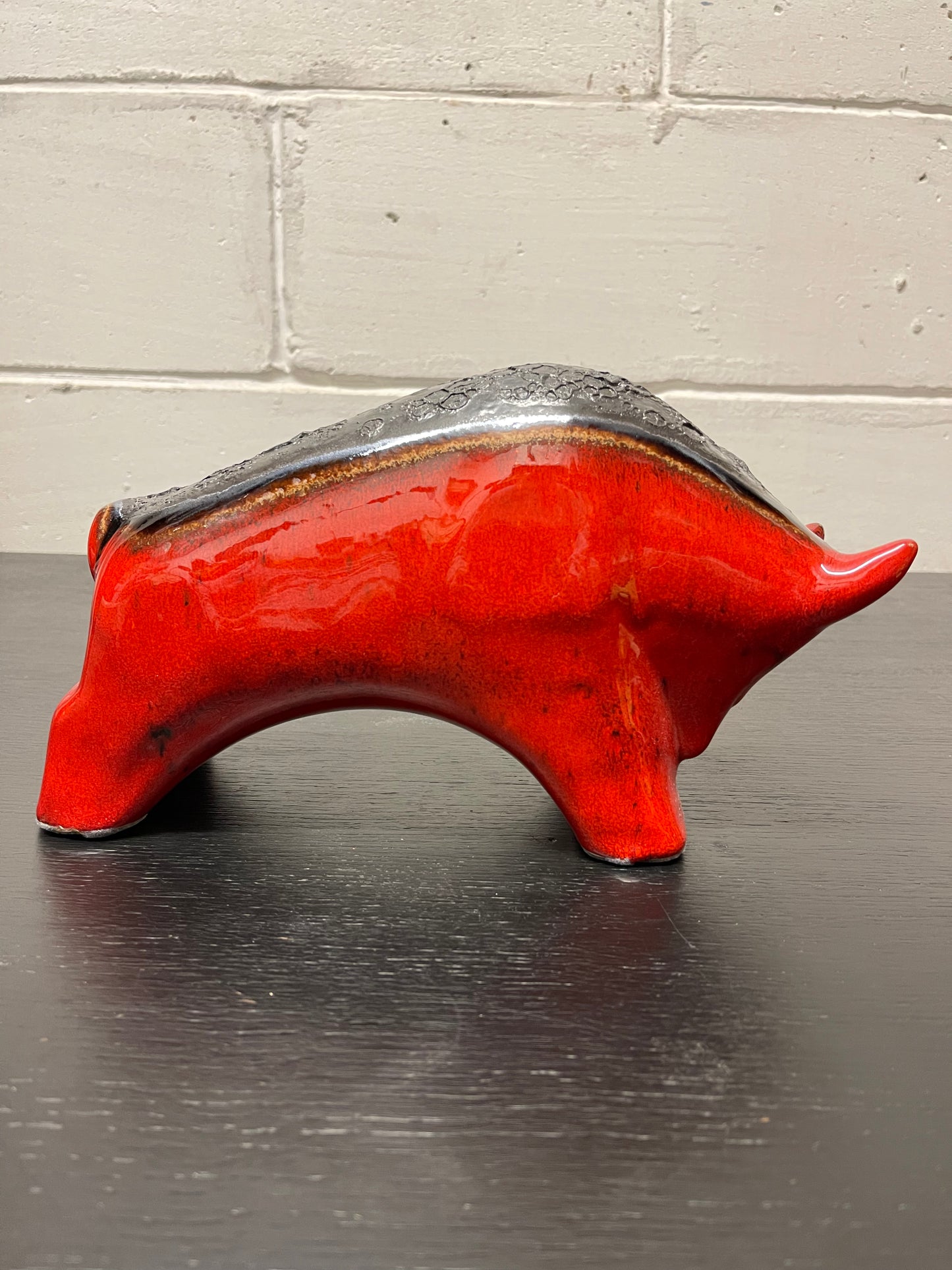 Otto Keramik Ceramic Bull West German Pottery Fat Lava