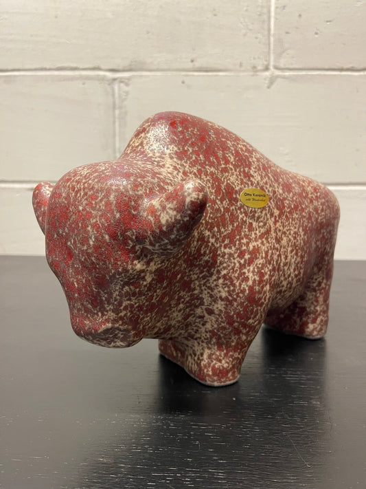 Otto Keramik Ceramic Bull West German Pottery Fat Lava