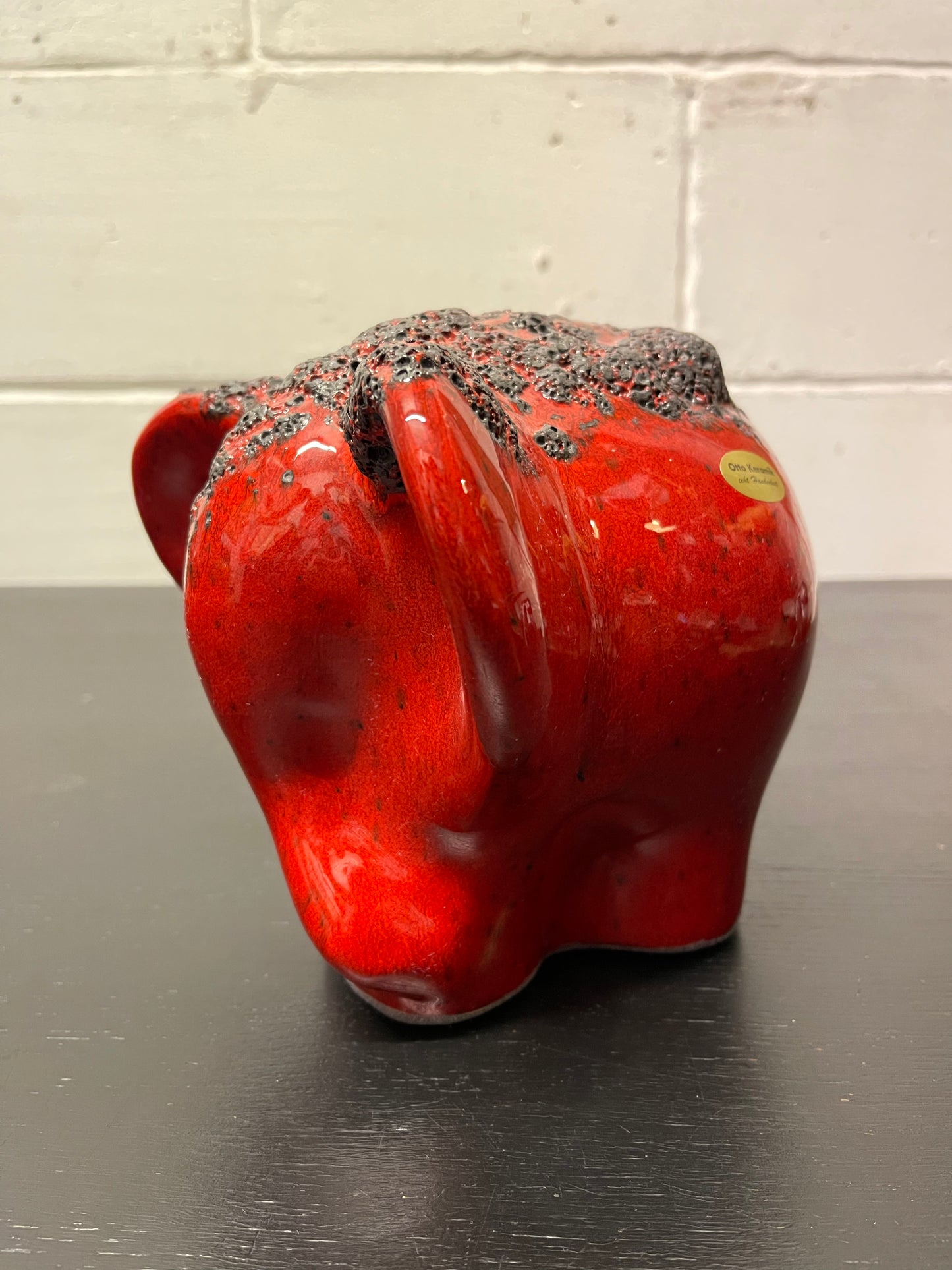 Otto Keramik Ceramic Elephant West German Pottery Fat Lava