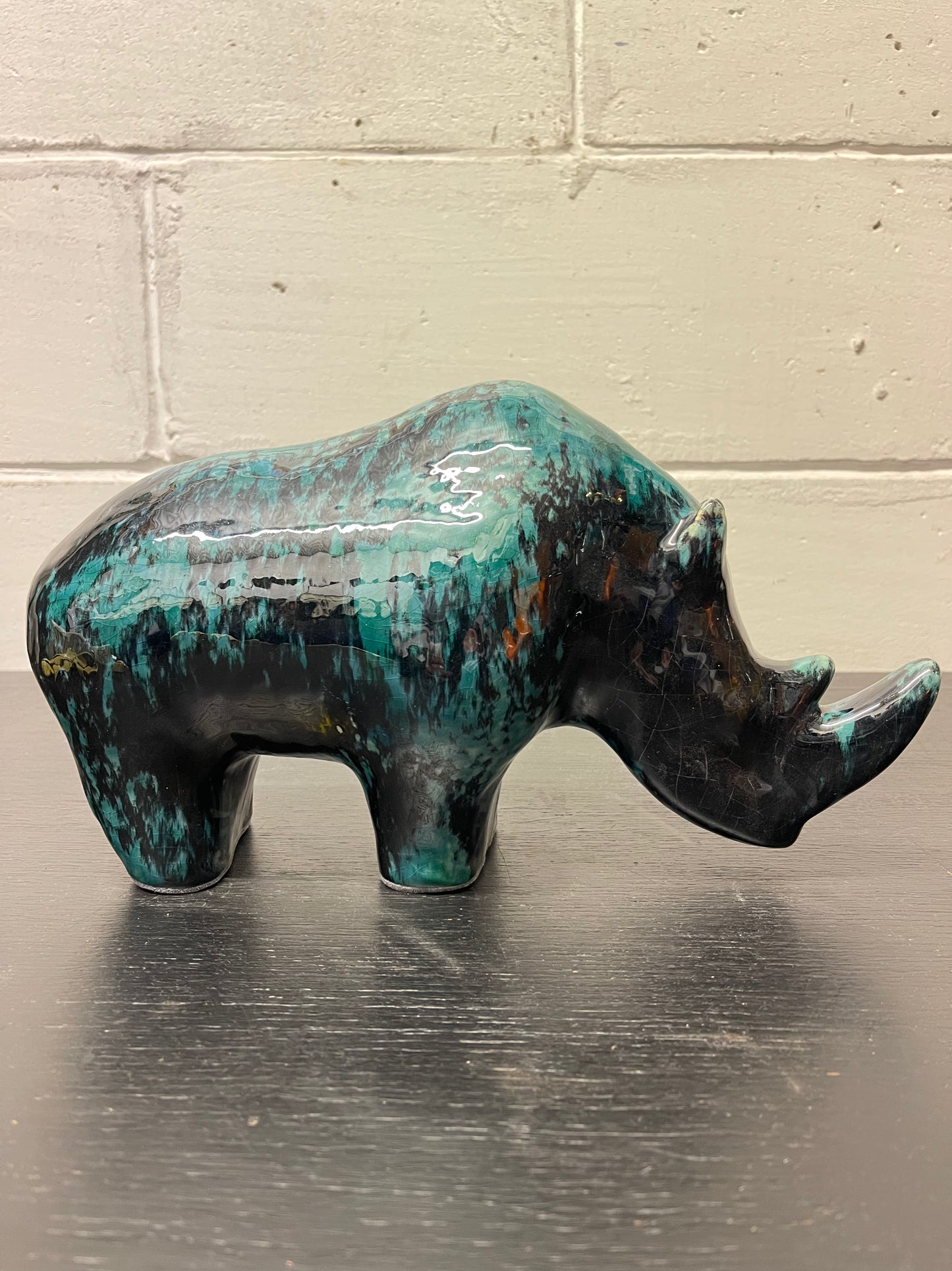 Exclusive Otto Keramik Ceramic Rhino West German Pottery Fat Lava