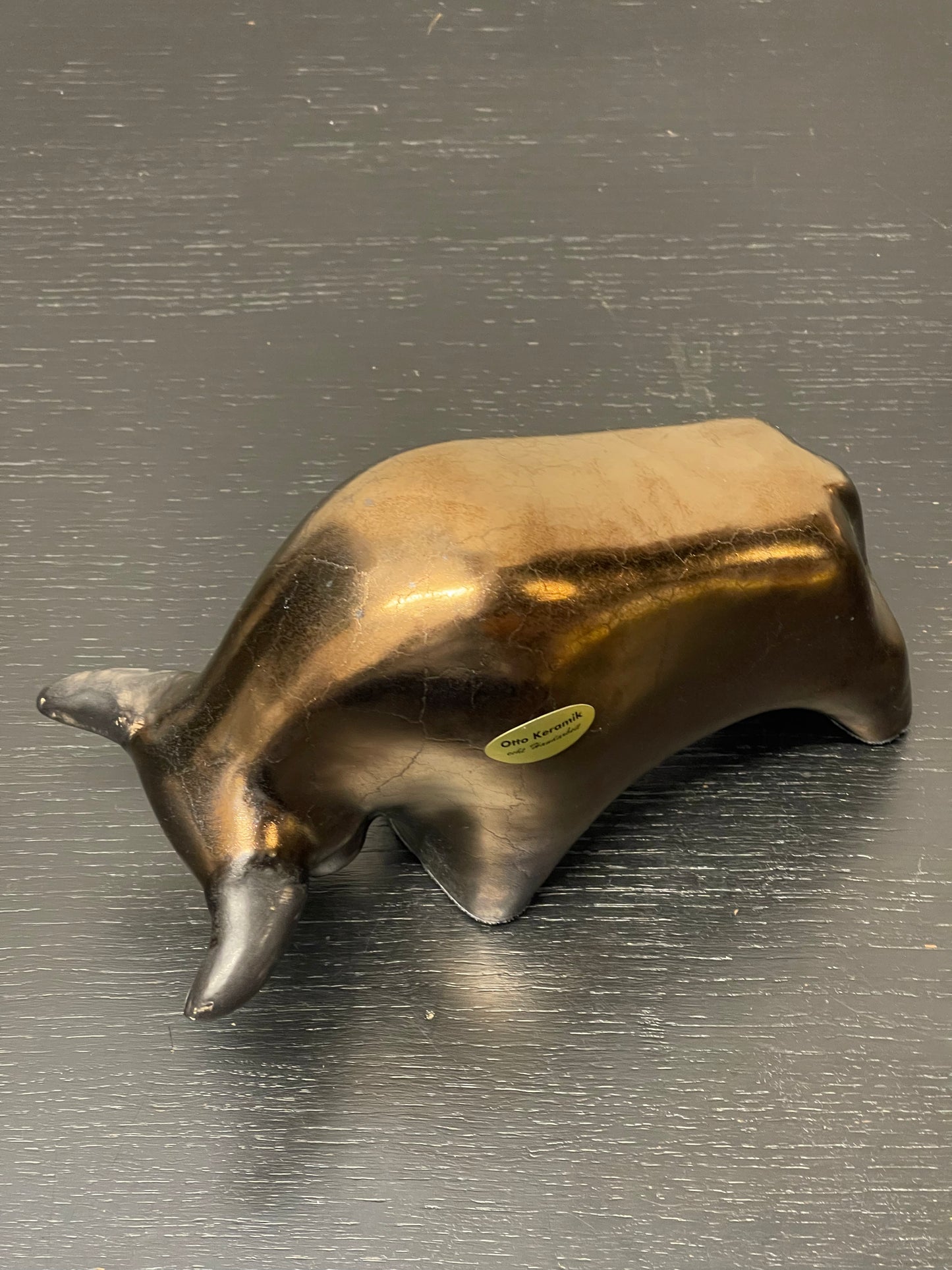 Otto Keramik Ceramic Bull West German Pottery Fat Lava