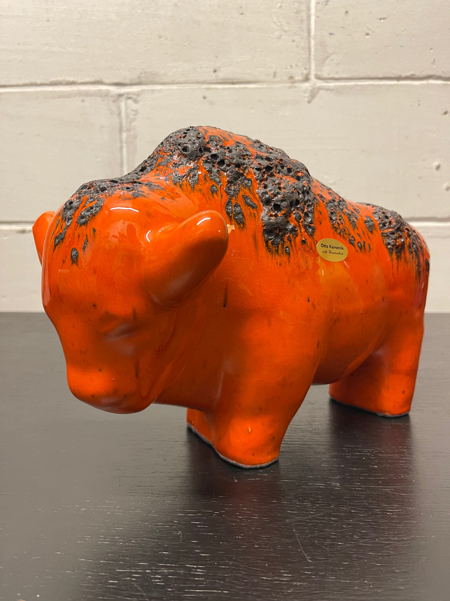Otto Keramik Ceramic Bull West German Pottery Fat Lava