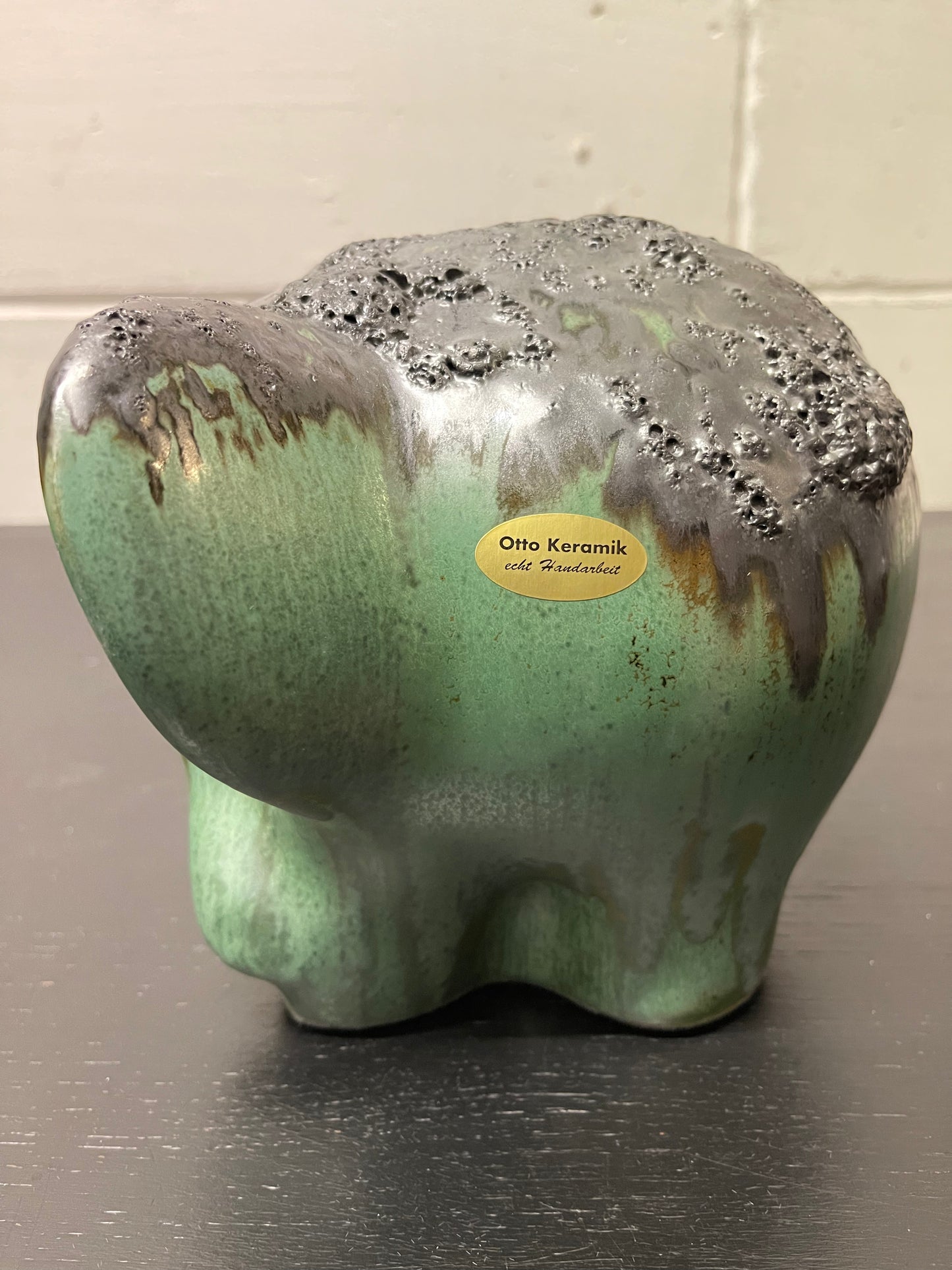 Otto Keramik Ceramic Elephant West German Pottery Fat Lava