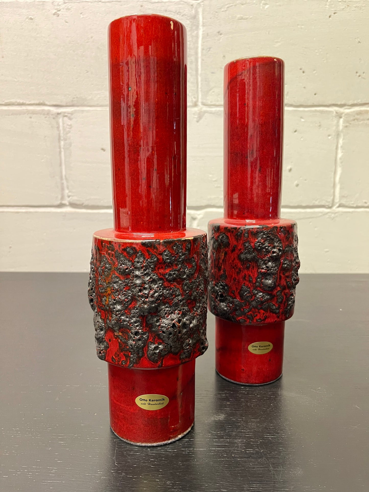 Otto Keramik Ceramic Fat Lava Vase West German Pottery