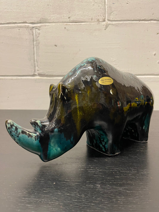 Exclusive Otto Keramik Ceramic Rhino West German Pottery Fat Lava