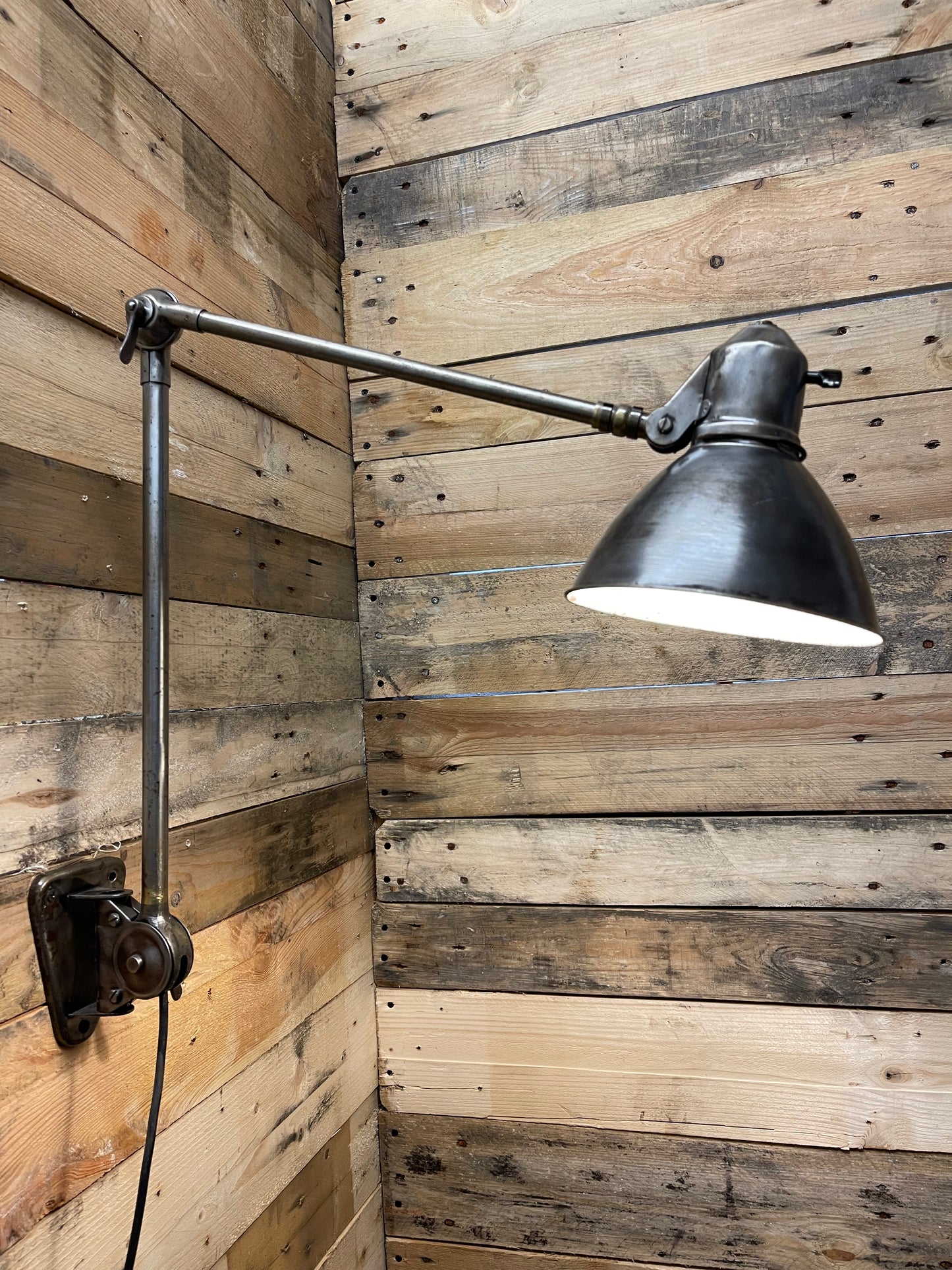 1930s German Made Industrial Wall Light By SIS Licht