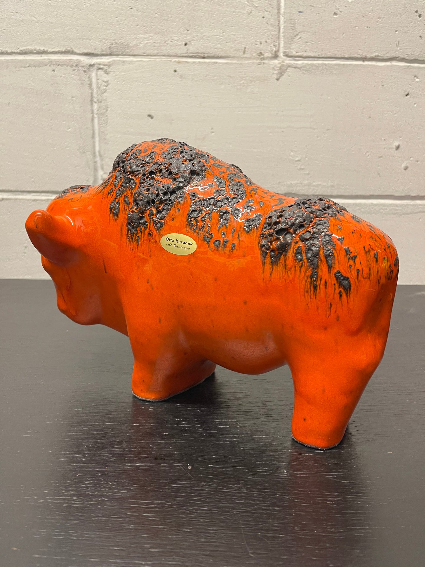 Otto Keramik Ceramic Bull West German Pottery Fat Lava