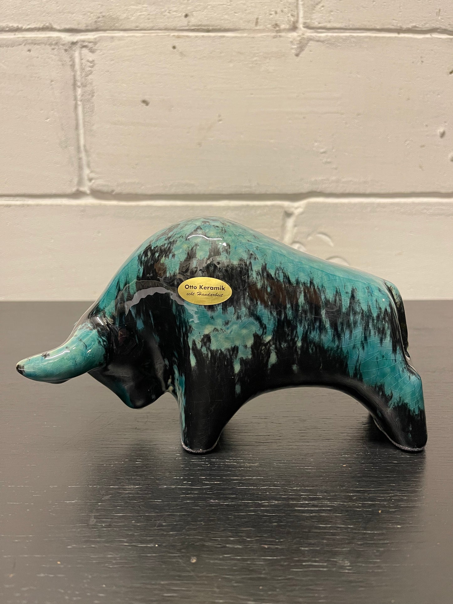 Otto Keramik Ceramic Bull West German Pottery Fat Lava