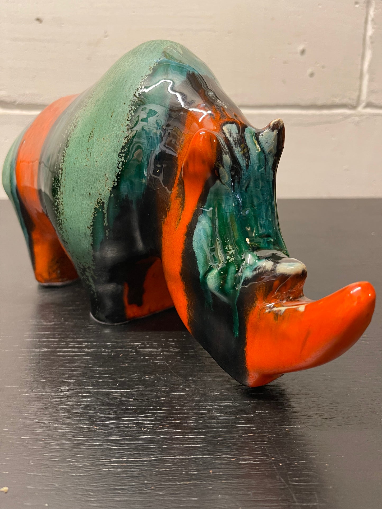 Exclusive Otto Keramik Ceramic Rhino West German Pottery Fat Lava