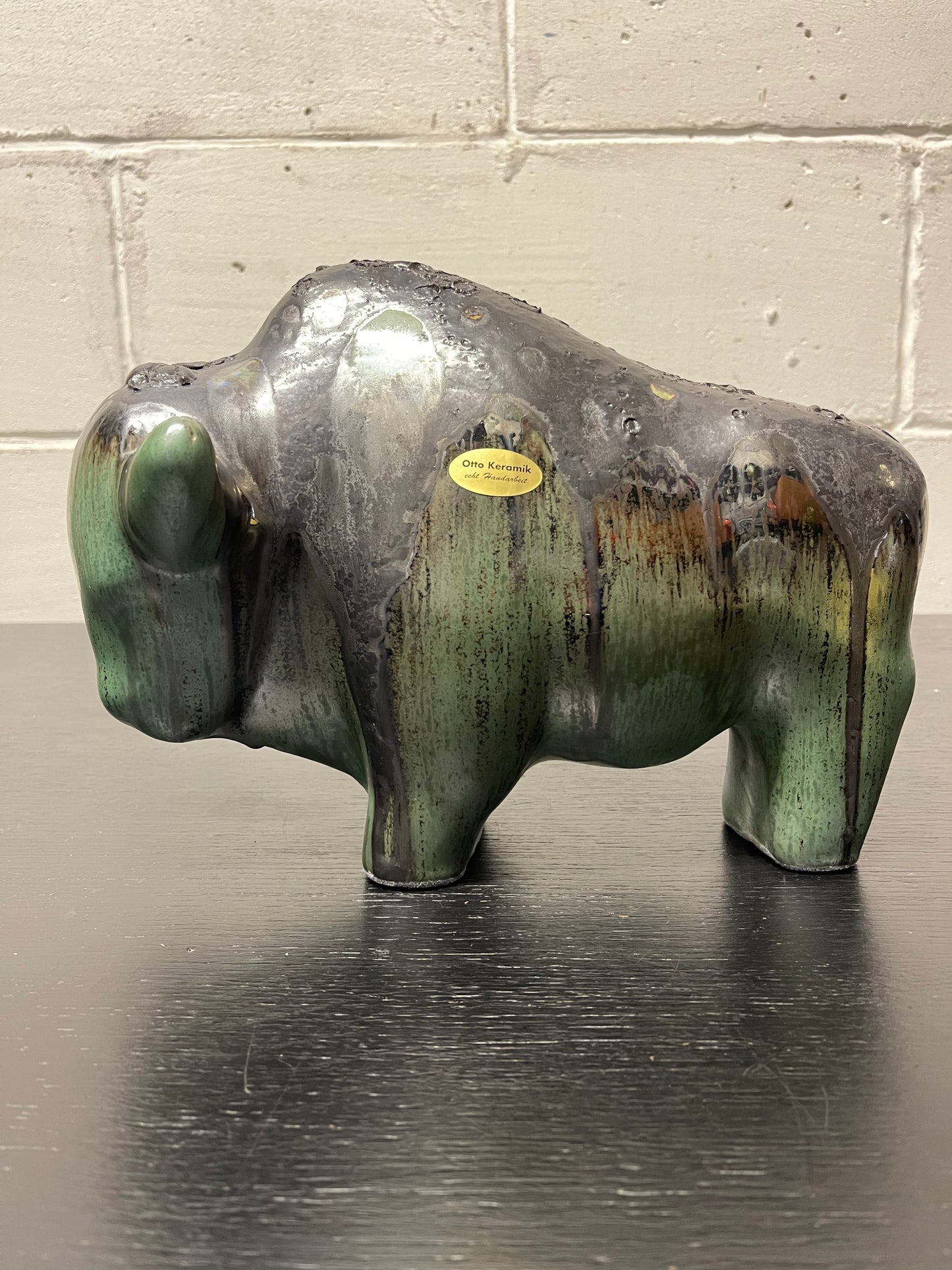 Otto Keramik Ceramic Bull West German Pottery Fat Lava