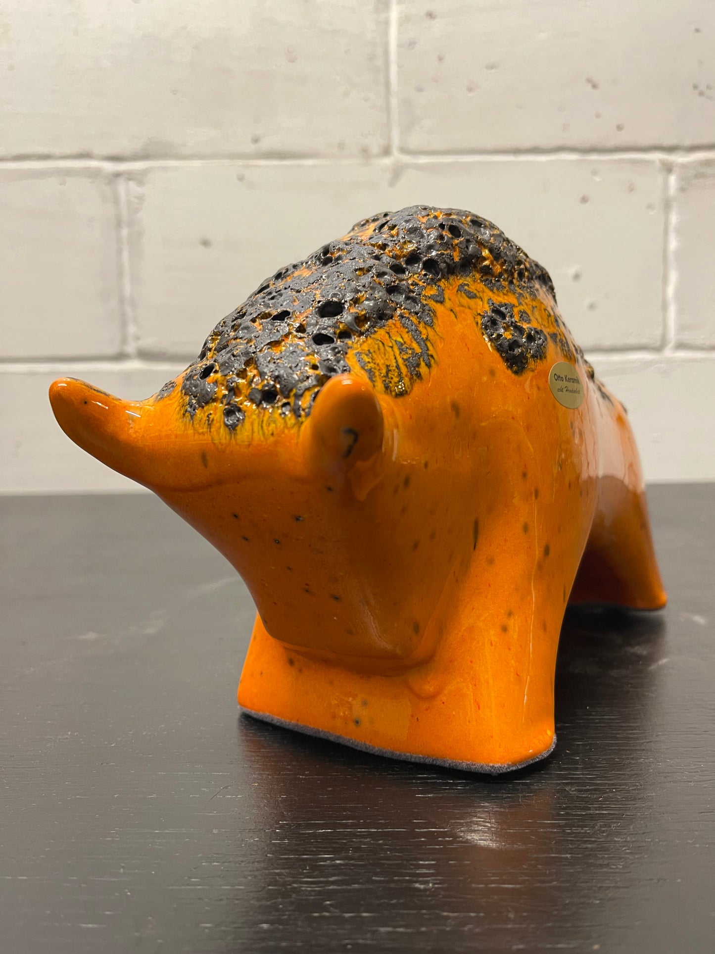 Otto Keramik Ceramic Bull West German Pottery Fat Lava
