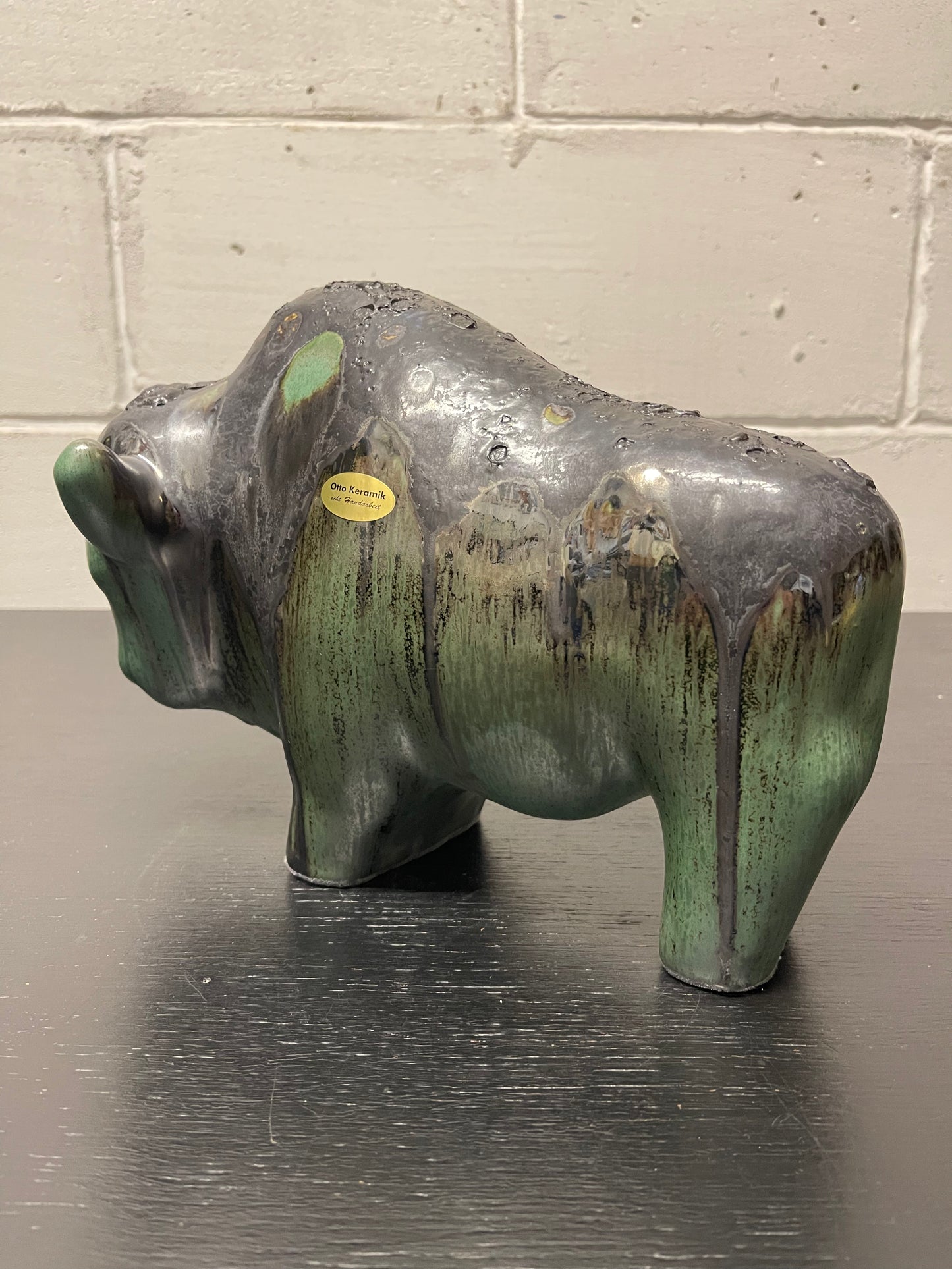 Otto Keramik Ceramic Bull West German Pottery Fat Lava