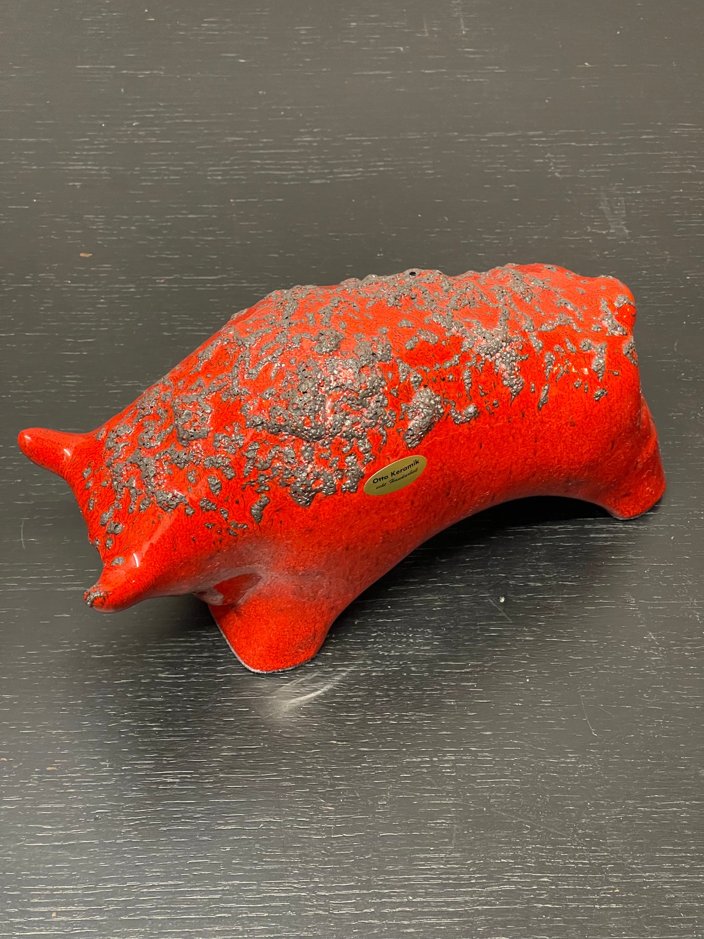 Otto Keramik Ceramic Bull West German Pottery Fat Lava