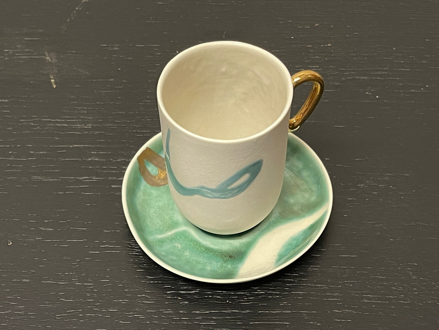 Hand Made Turkish Coffee / Espresso Cups By Renowned Design Ceramicist Saliha Kartal