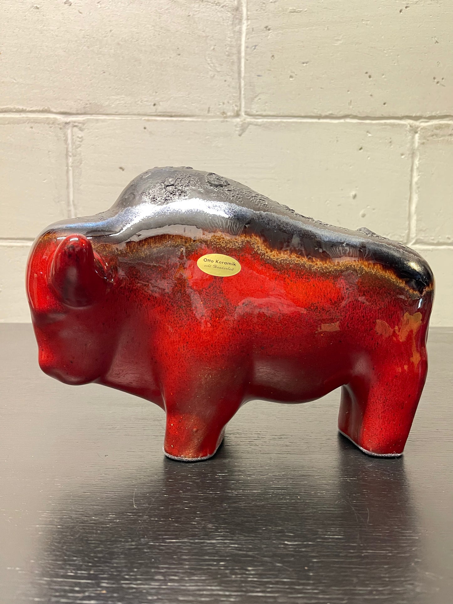 Otto Keramik Ceramic Bull West German Pottery Fat Lava
