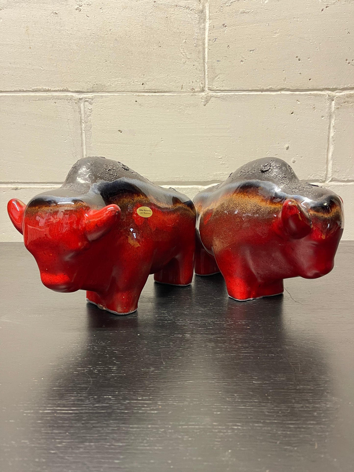 Otto Keramik Ceramic Bull West German Pottery Fat Lava