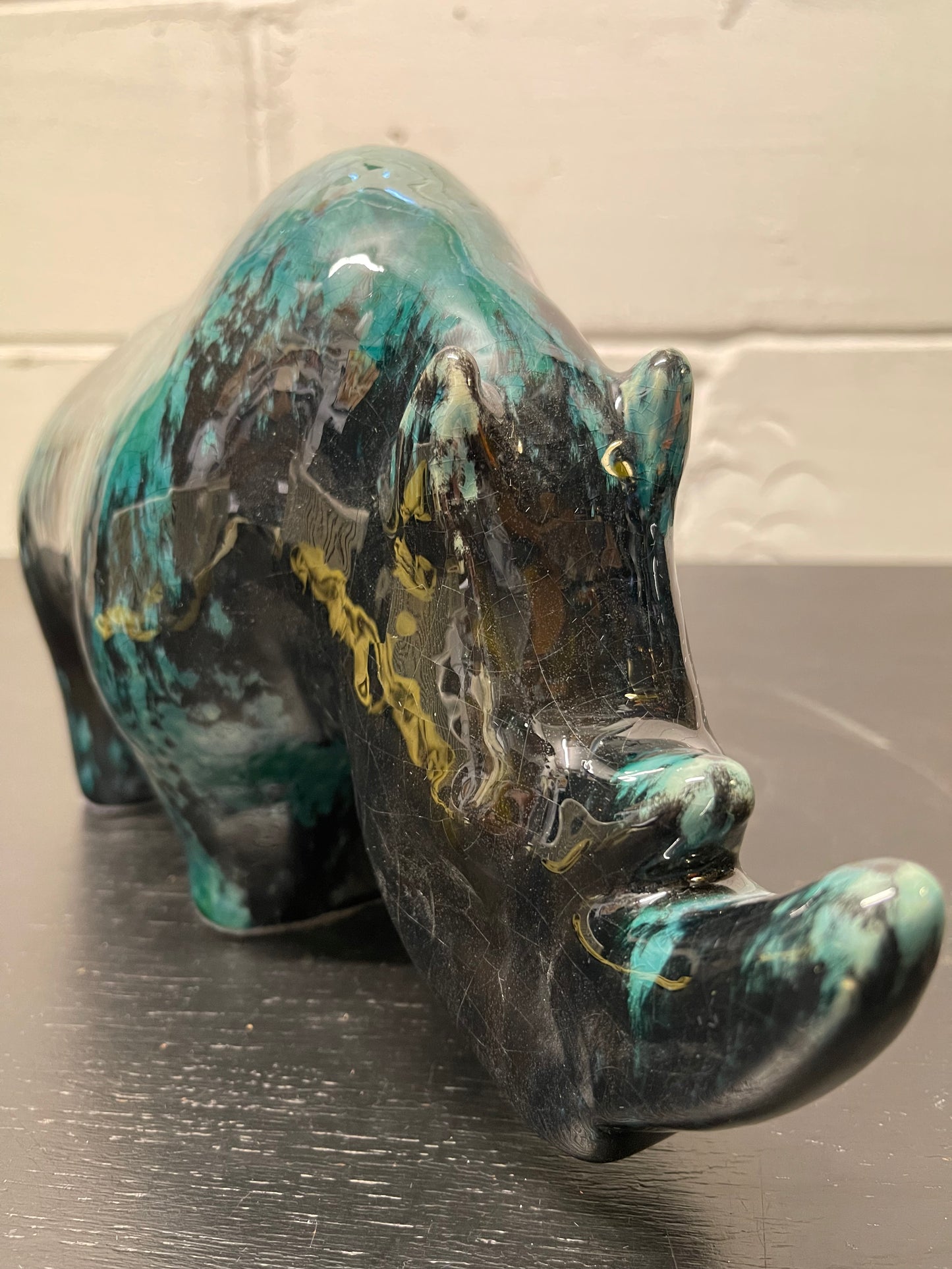 Exclusive Otto Keramik Ceramic Rhino West German Pottery Fat Lava