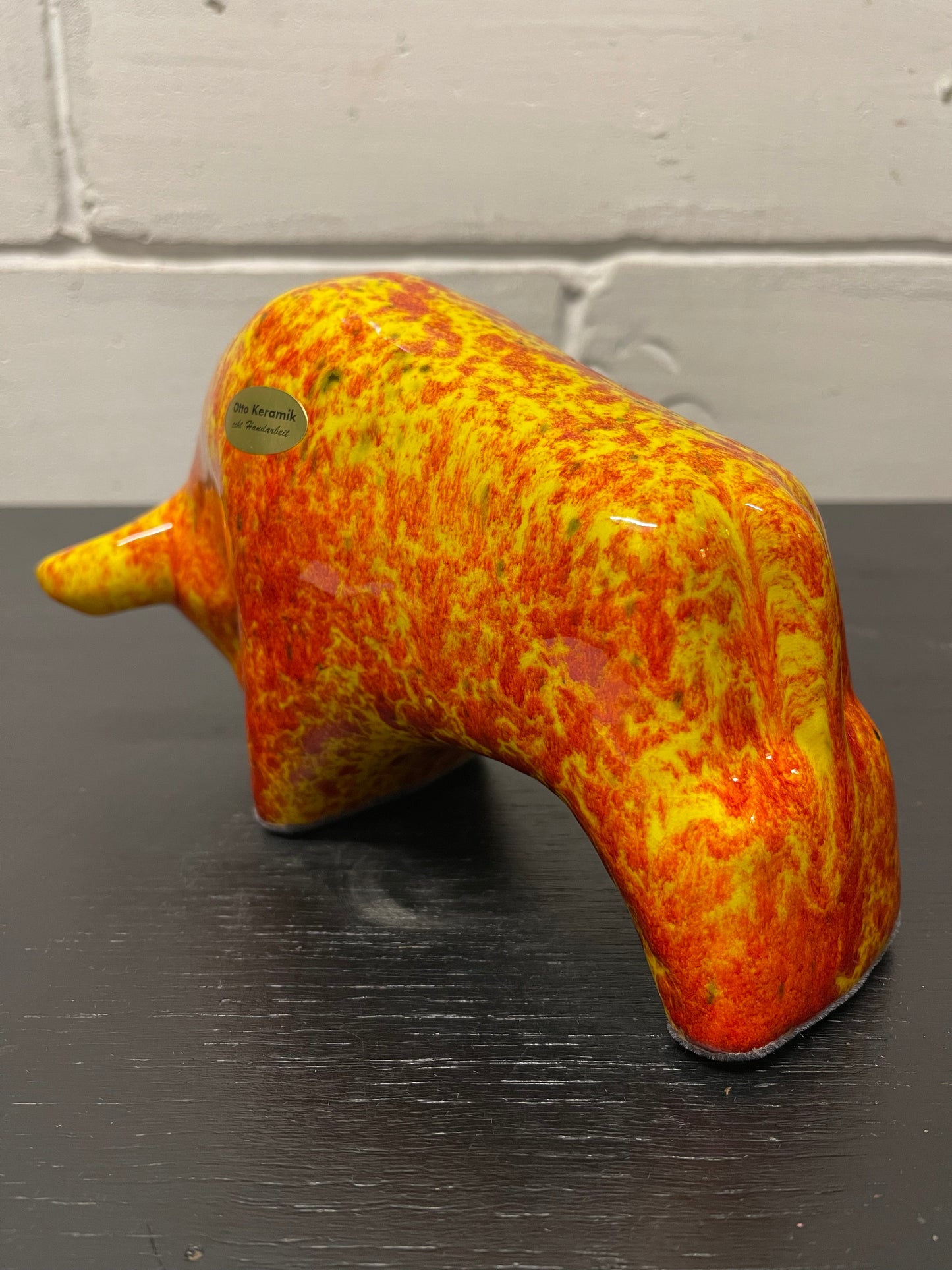 Otto Keramik Ceramic Bull West German Pottery Fat Lava
