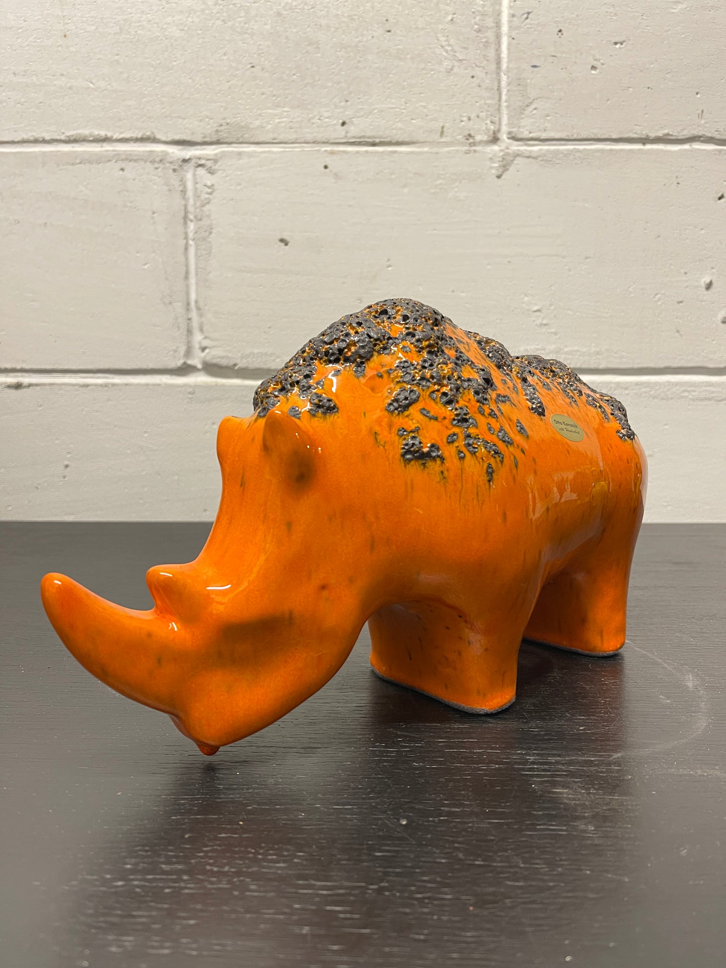 Exclusive Otto Keramik Ceramic Rhino West German Pottery Fat Lava