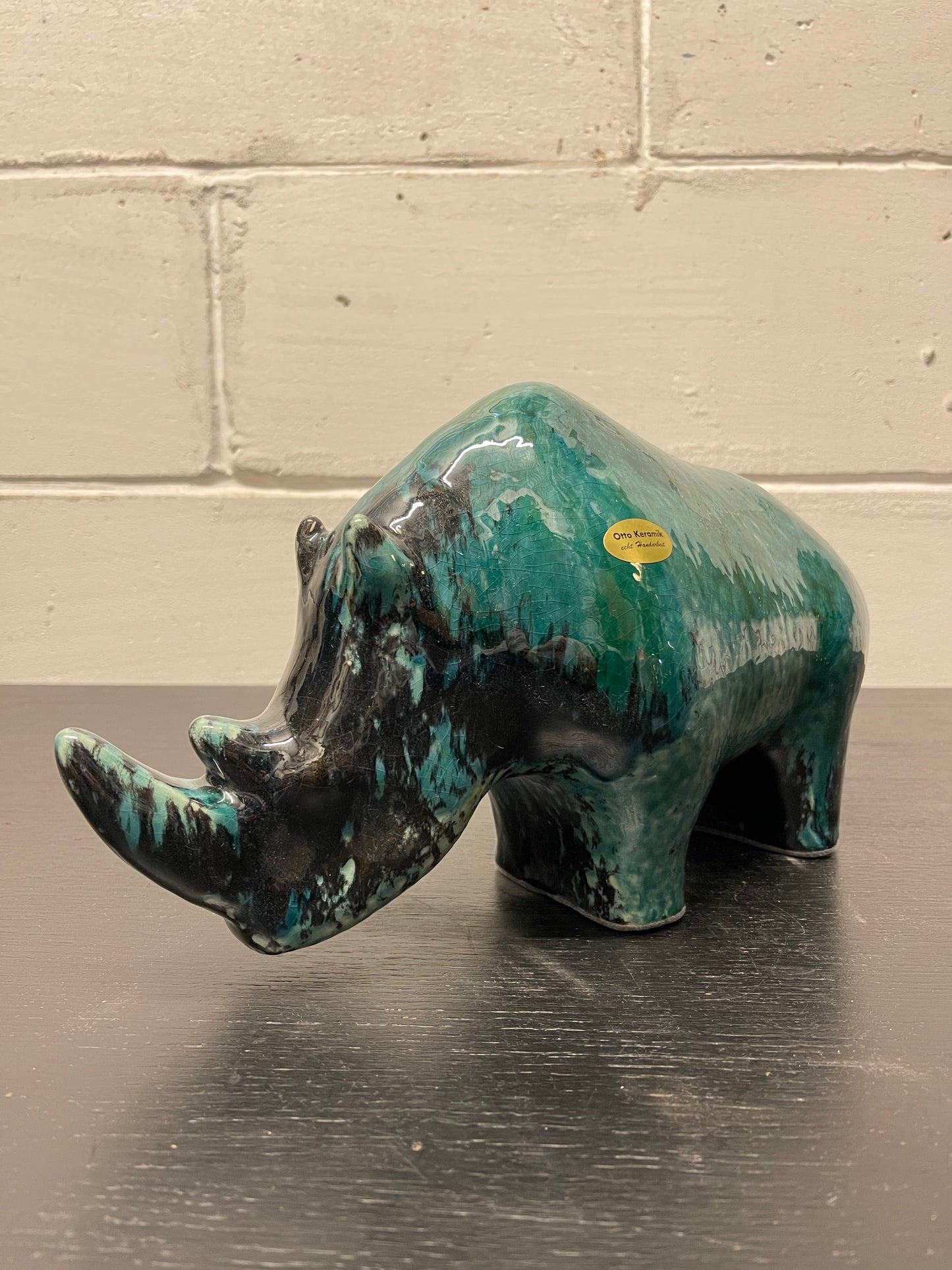 Exclusive Otto Keramik Ceramic Rhino West German Pottery Fat Lava
