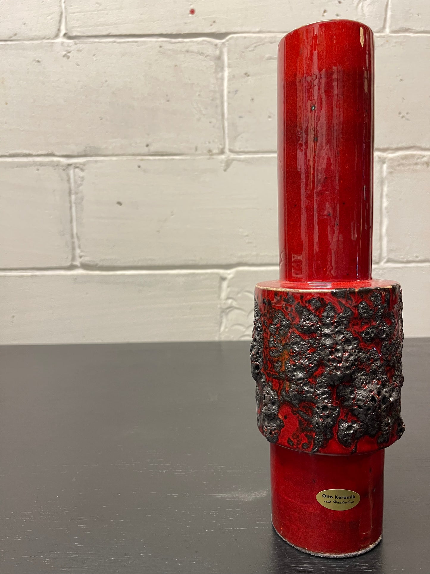 Otto Keramik Ceramic Fat Lava Vase West German Pottery