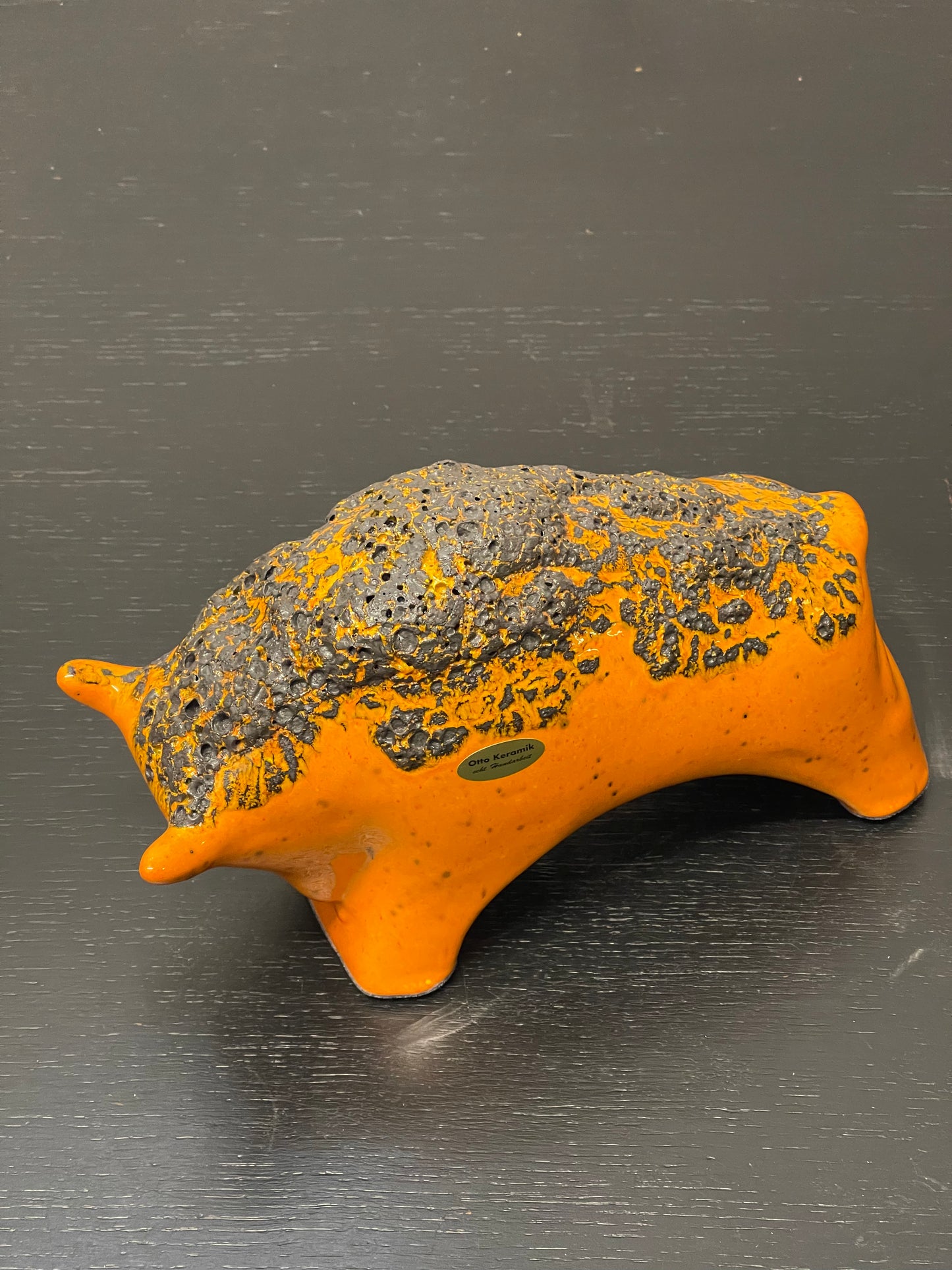 Otto Keramik Ceramic Bull West German Pottery Fat Lava