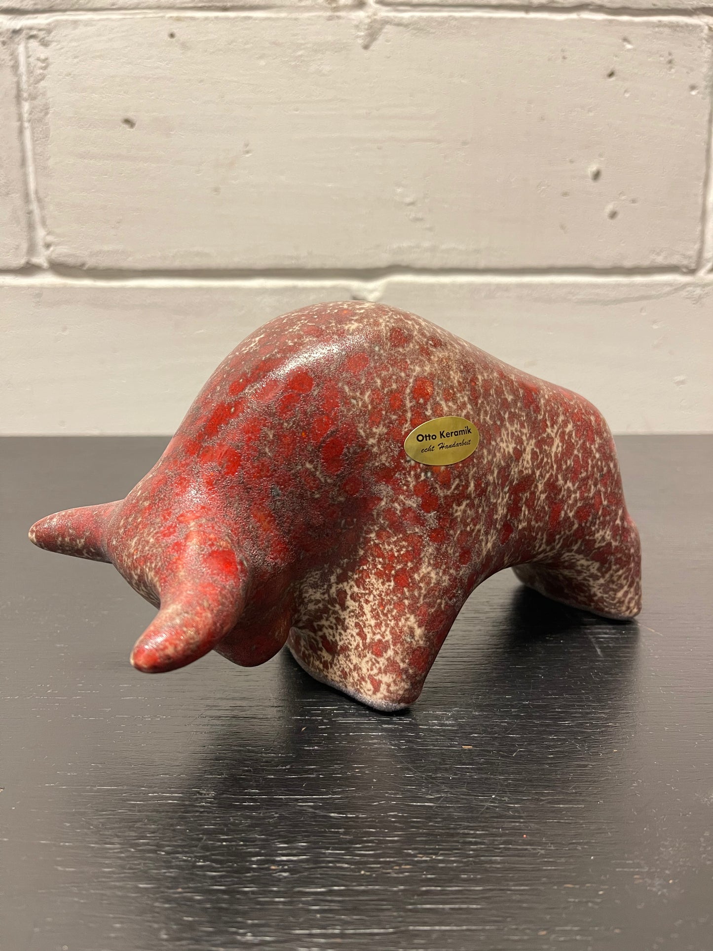 Otto Keramik Ceramic Bull West German Pottery Fat Lava