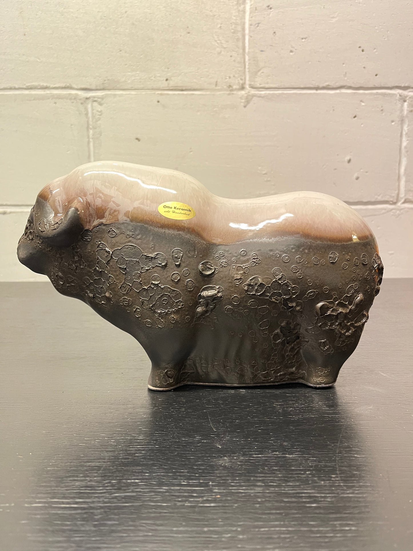 Otto Keramik Ceramic Buffalo West German Pottery Fat Lava