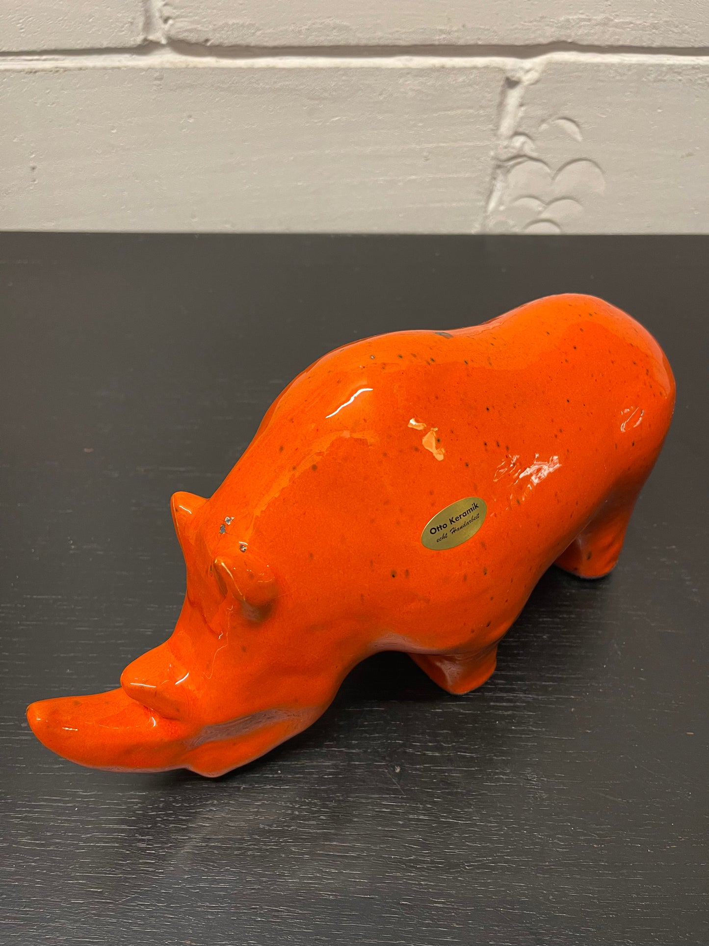 Exclusive Otto Keramik Ceramic Rhino West German Pottery Fat Lava