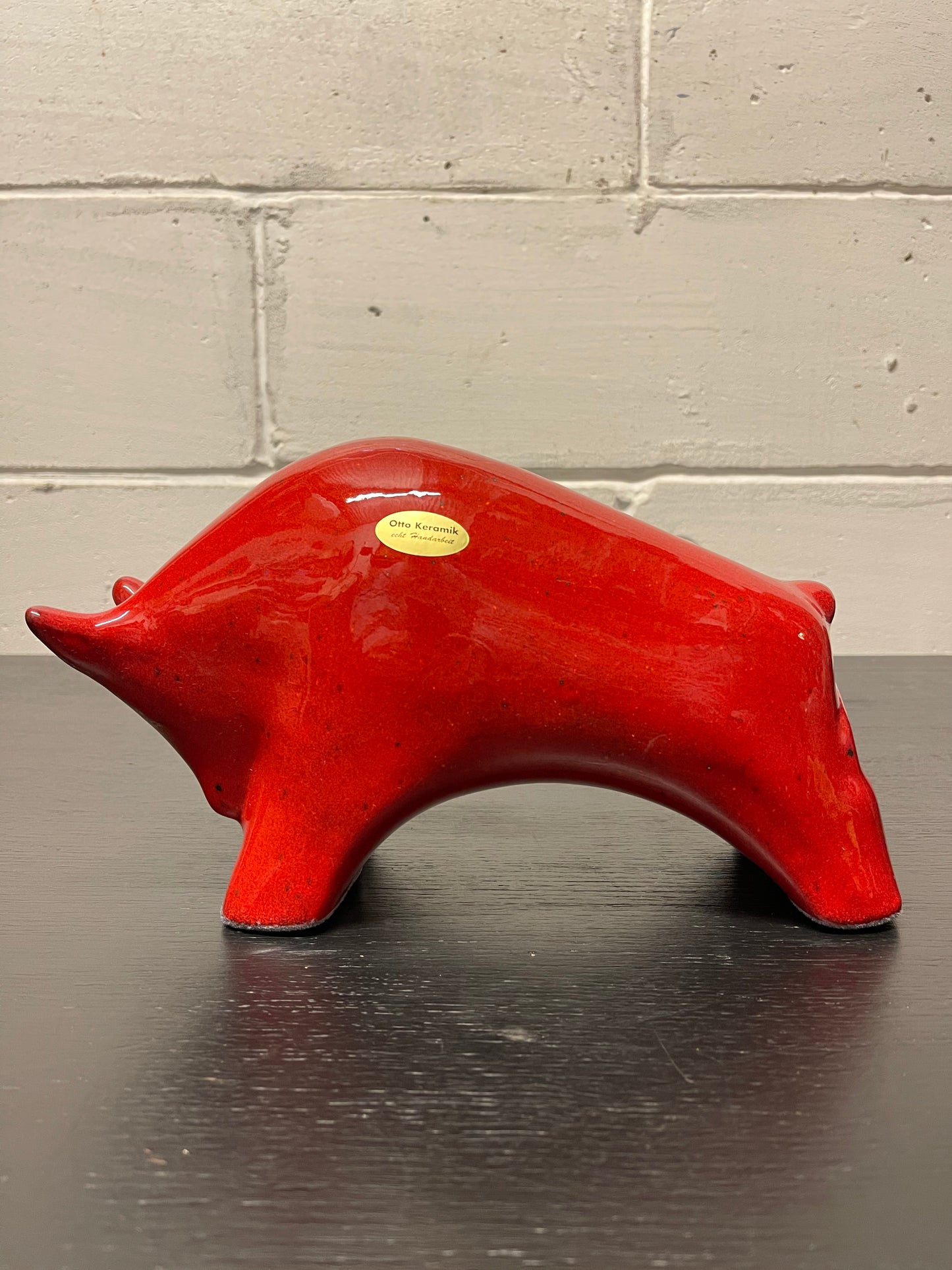 Otto Keramik Ceramic Bull West German Pottery Fat Lava