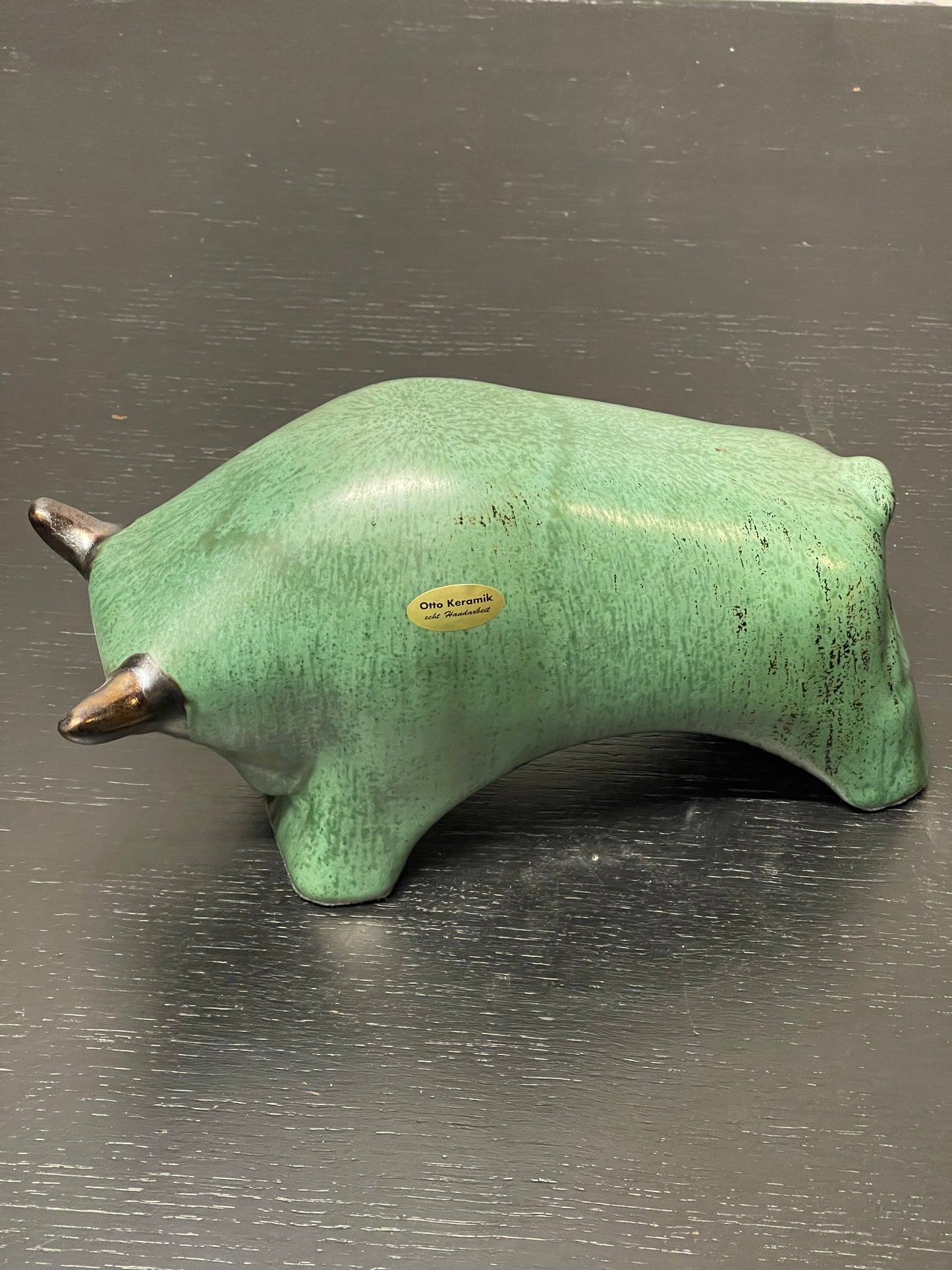 Otto Keramik Ceramic Bull West German Pottery Fat Lava