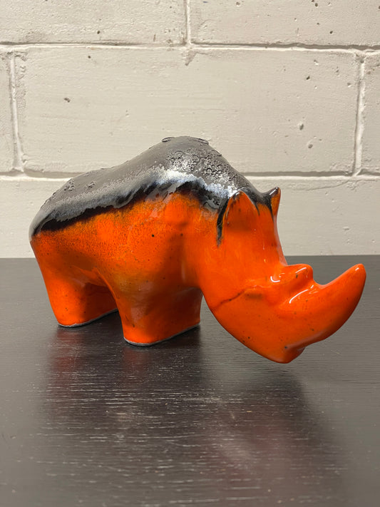 Exclusive Otto Keramik Ceramic Rhino West German Pottery Fat Lava