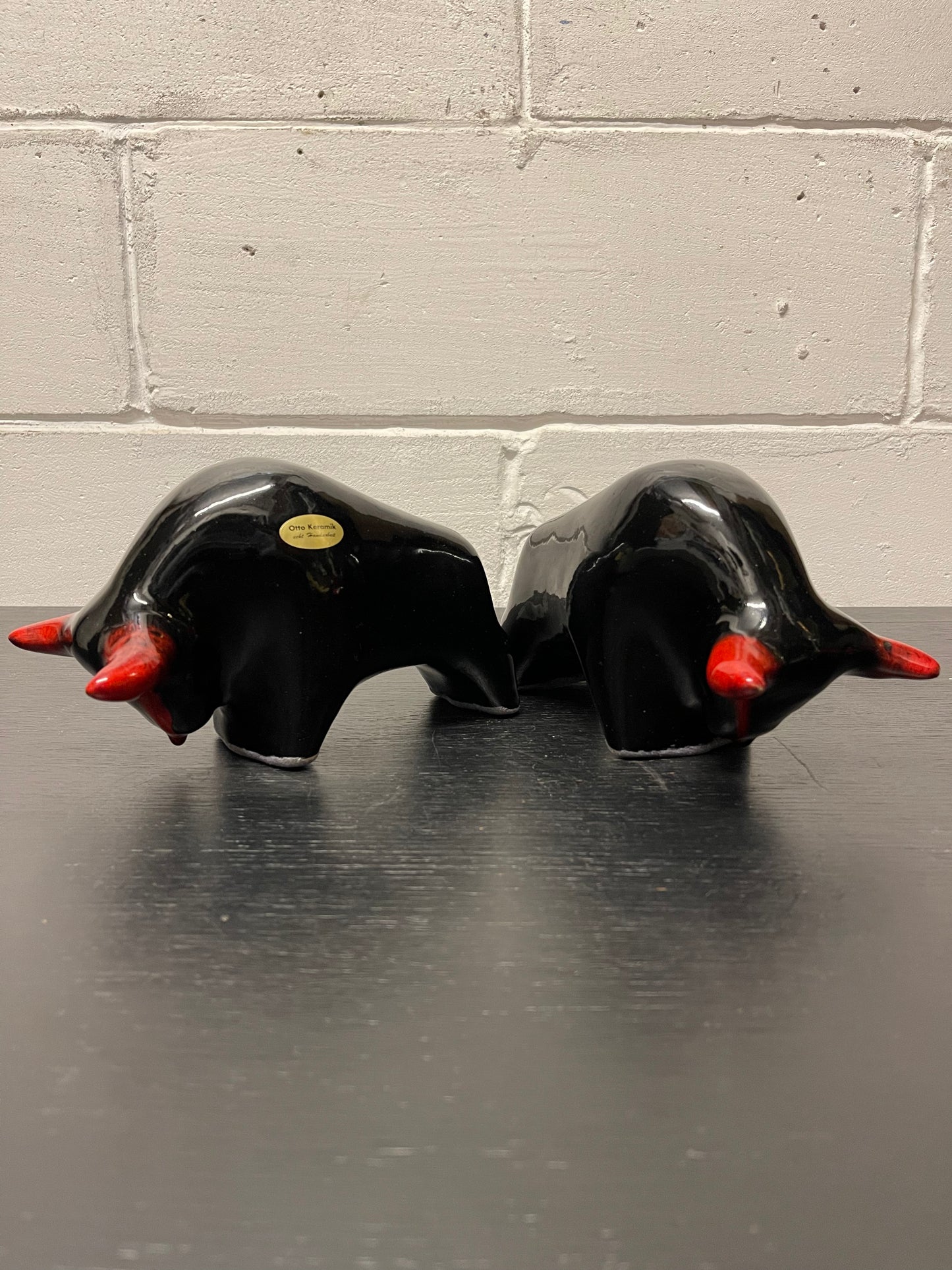 Otto Keramik Ceramic Bull West German Pottery Fat Lava