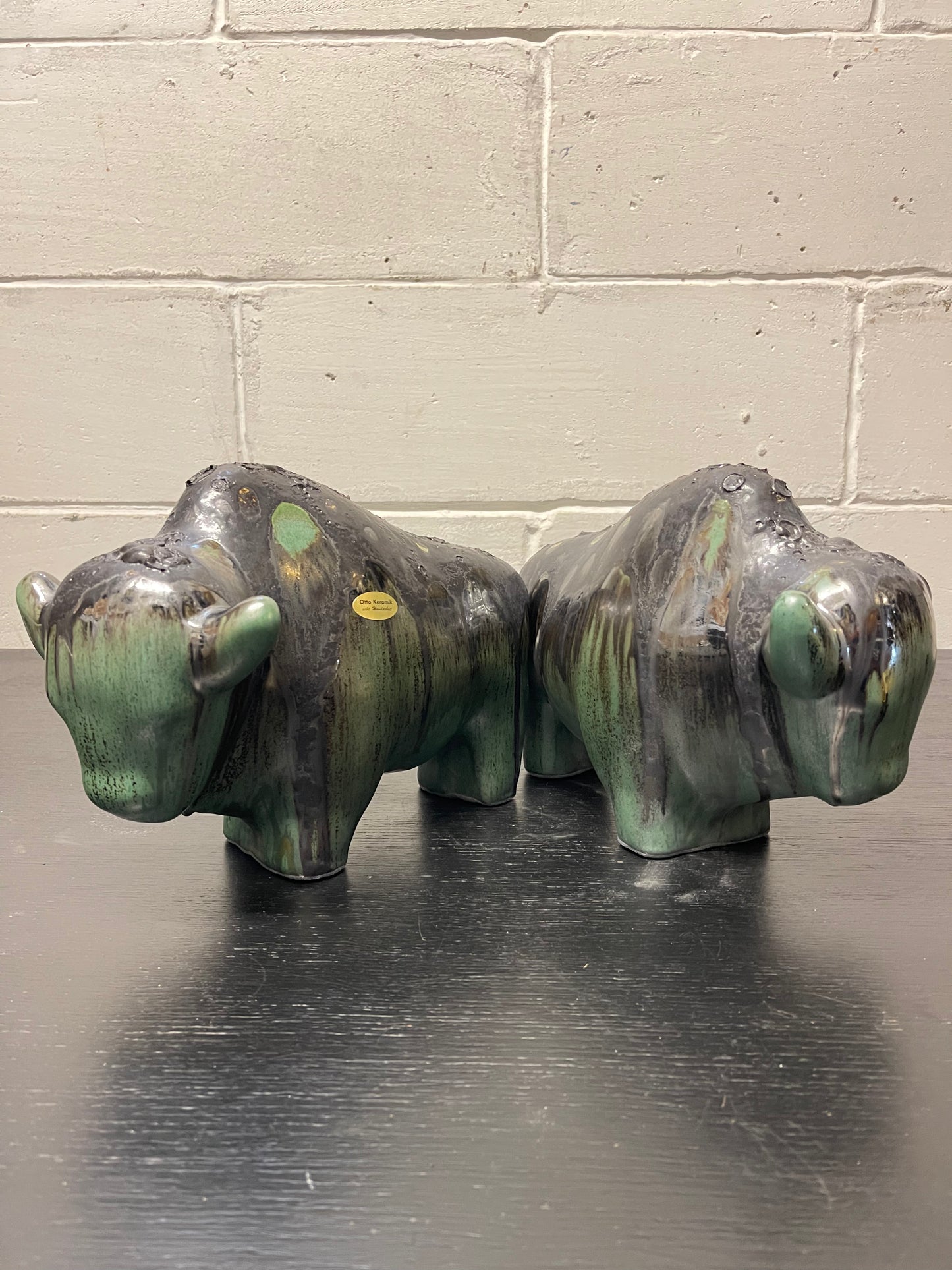 Otto Keramik Ceramic Bull West German Pottery Fat Lava