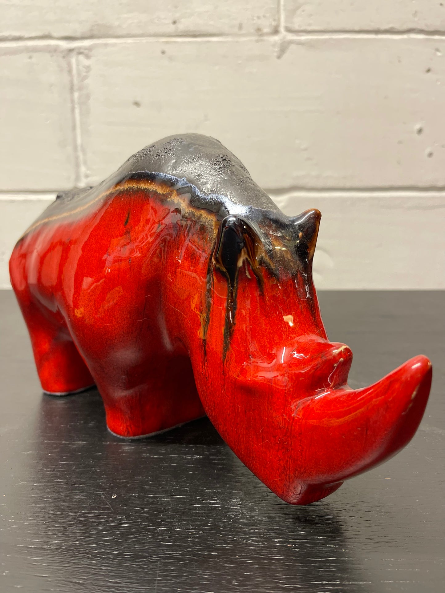 Exclusive Otto Keramik Ceramic Rhino West German Pottery Fat Lava