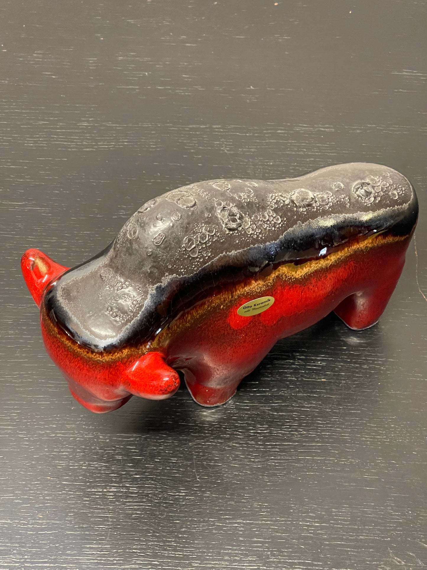 Otto Keramik Ceramic Bull West German Pottery Fat Lava