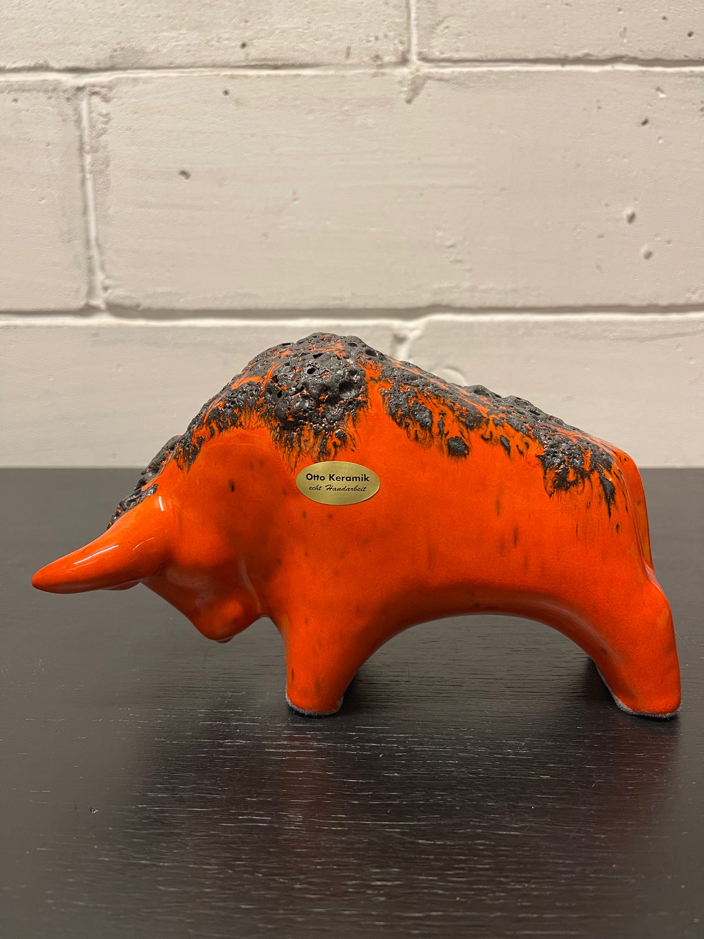 Otto Keramik Ceramic Bull West German Pottery Fat Lava