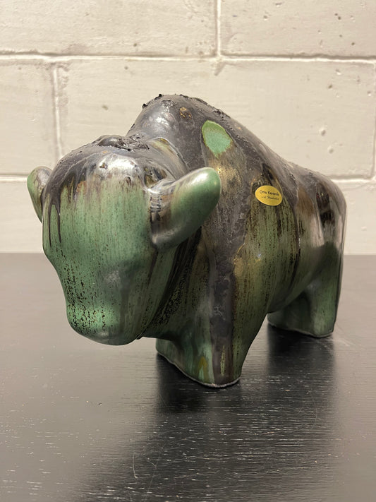 Otto Keramik Ceramic Bull West German Pottery Fat Lava