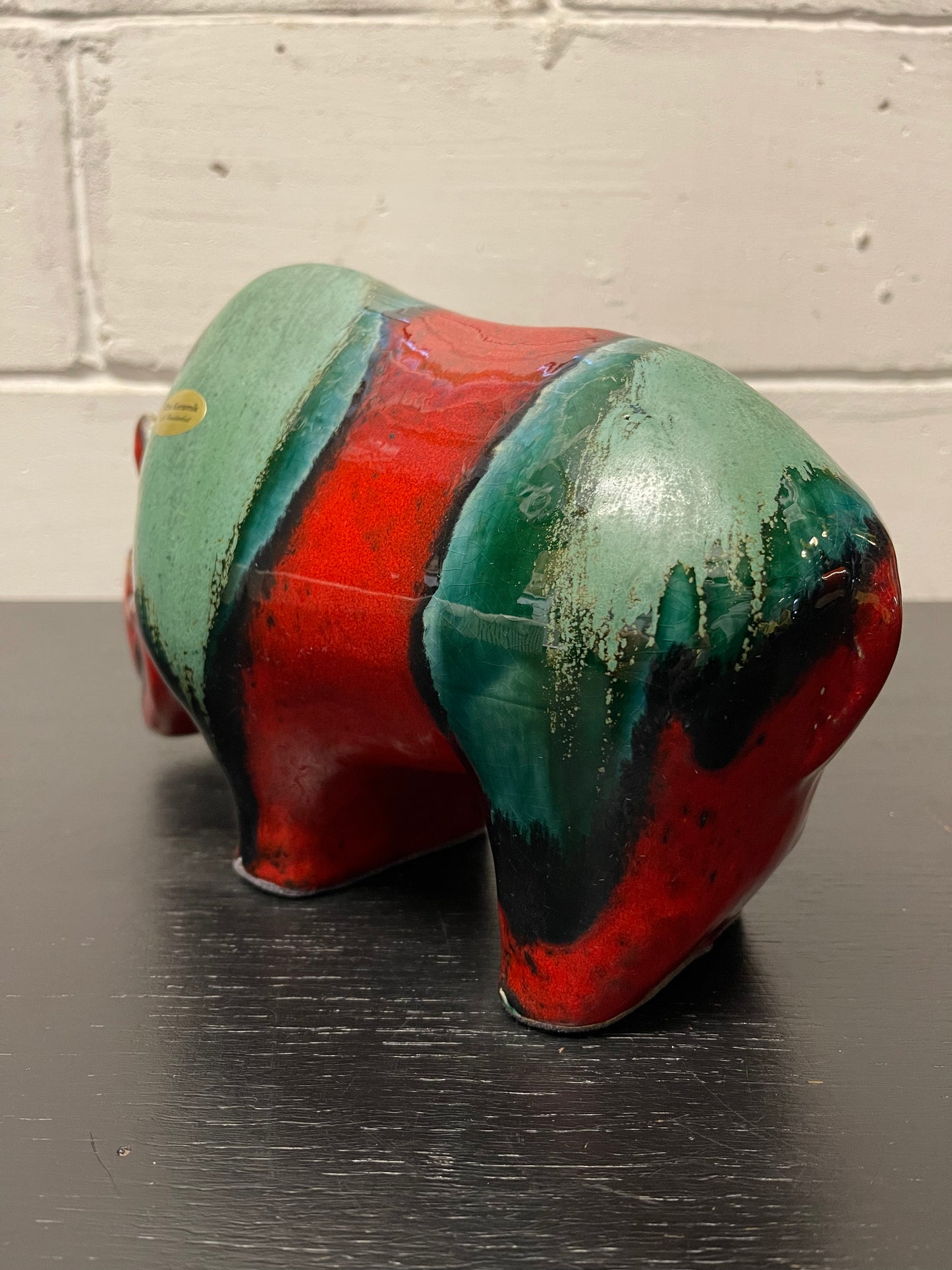 Exclusive Otto Keramik Ceramic Rhino West German Pottery Fat Lava