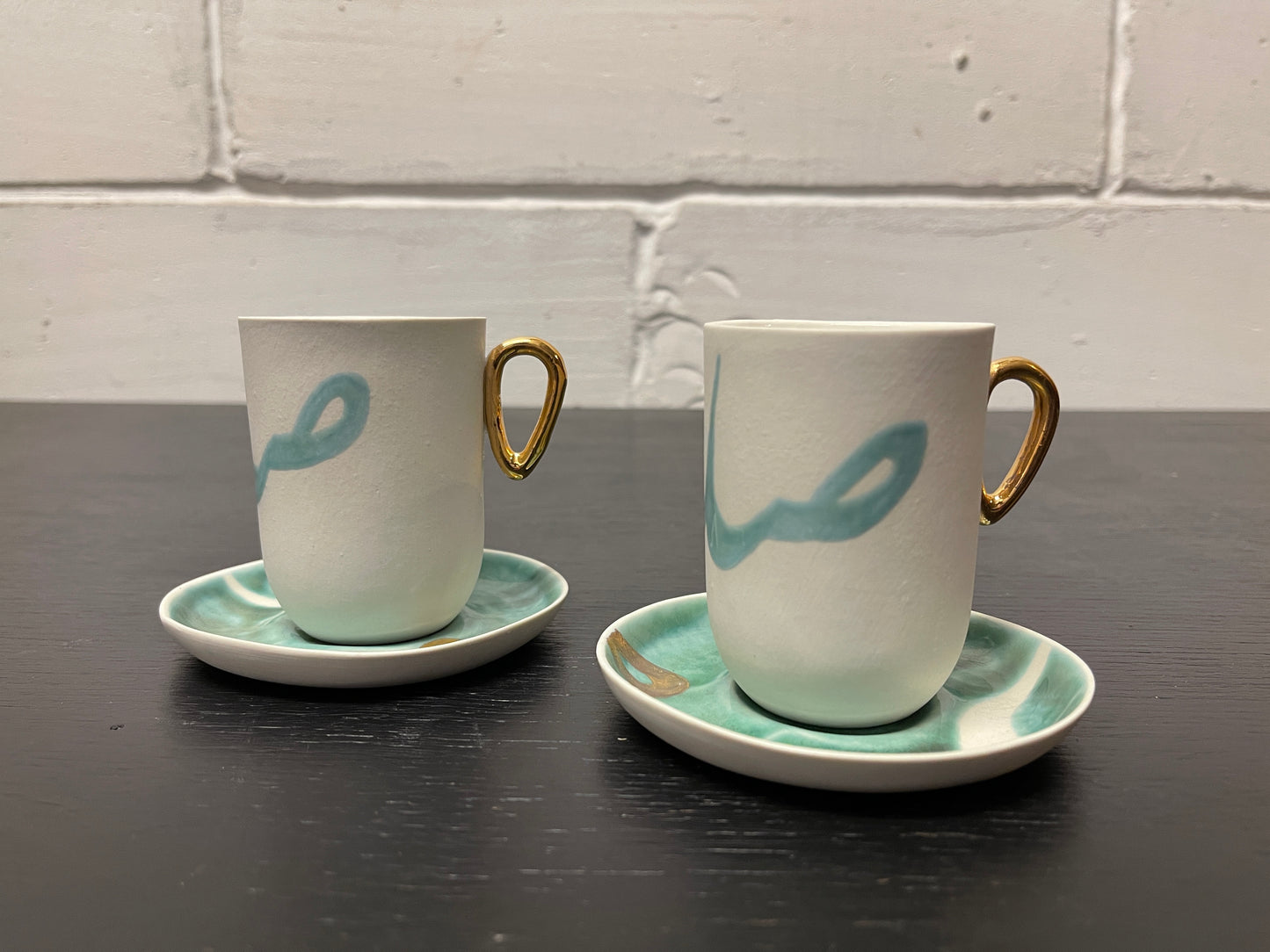 Hand Made Turkish Coffee / Espresso Cups By Renowned Design Ceramicist Saliha Kartal