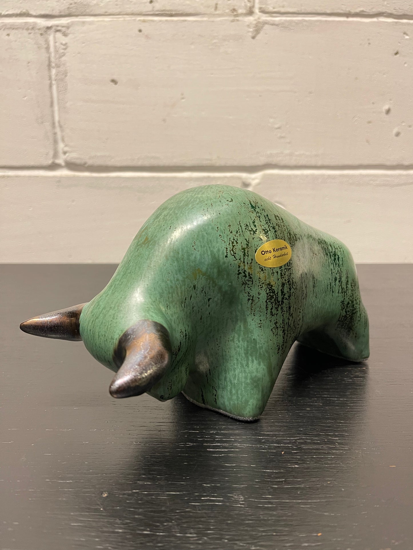 Otto Keramik Ceramic Bull West German Pottery Fat Lava
