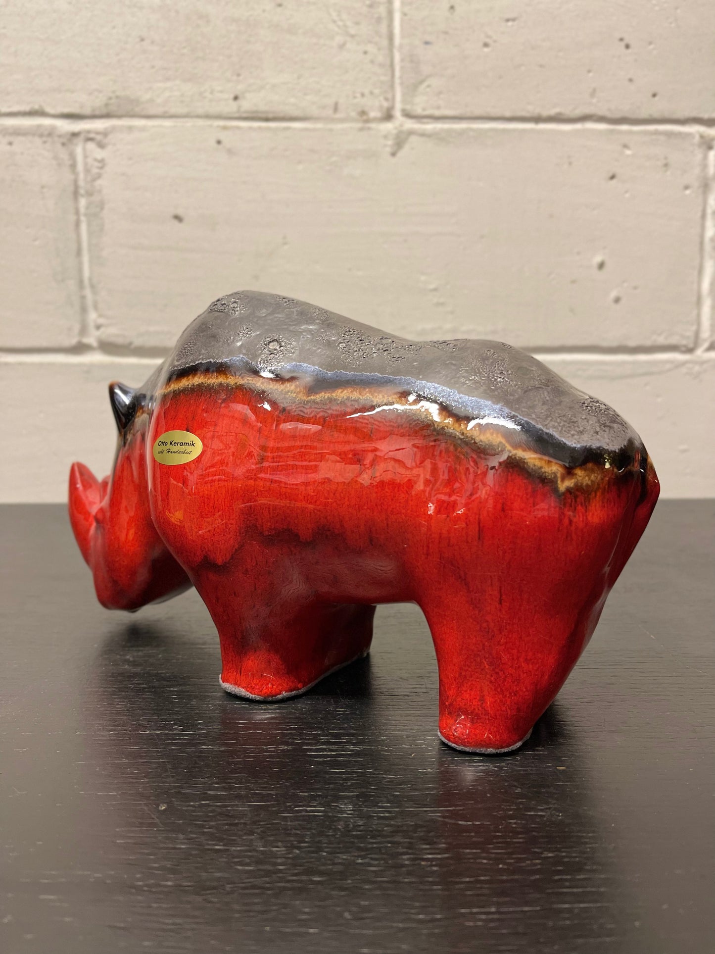 Exclusive Otto Keramik Ceramic Rhino West German Pottery Fat Lava