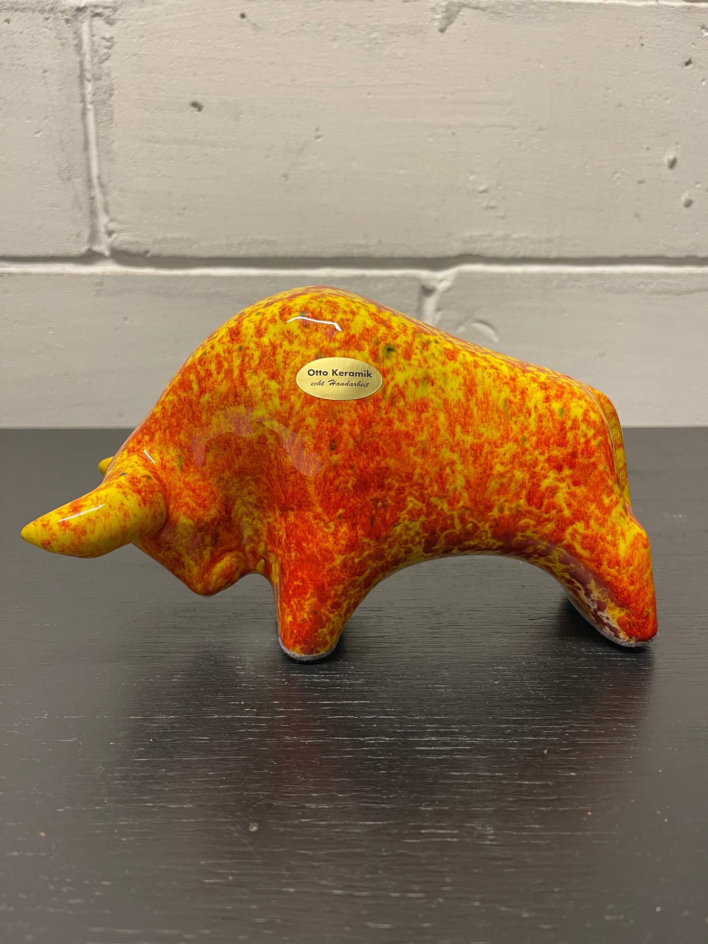 Otto Keramik Ceramic Bull West German Pottery Fat Lava