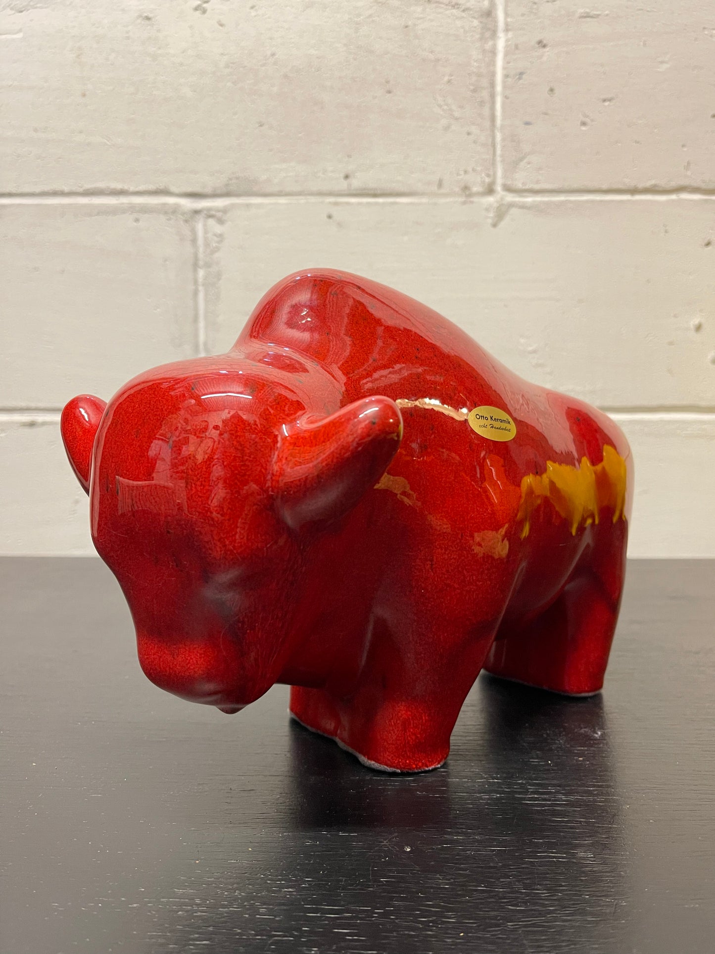Otto Keramik Ceramic Bull West German Pottery Fat Lava