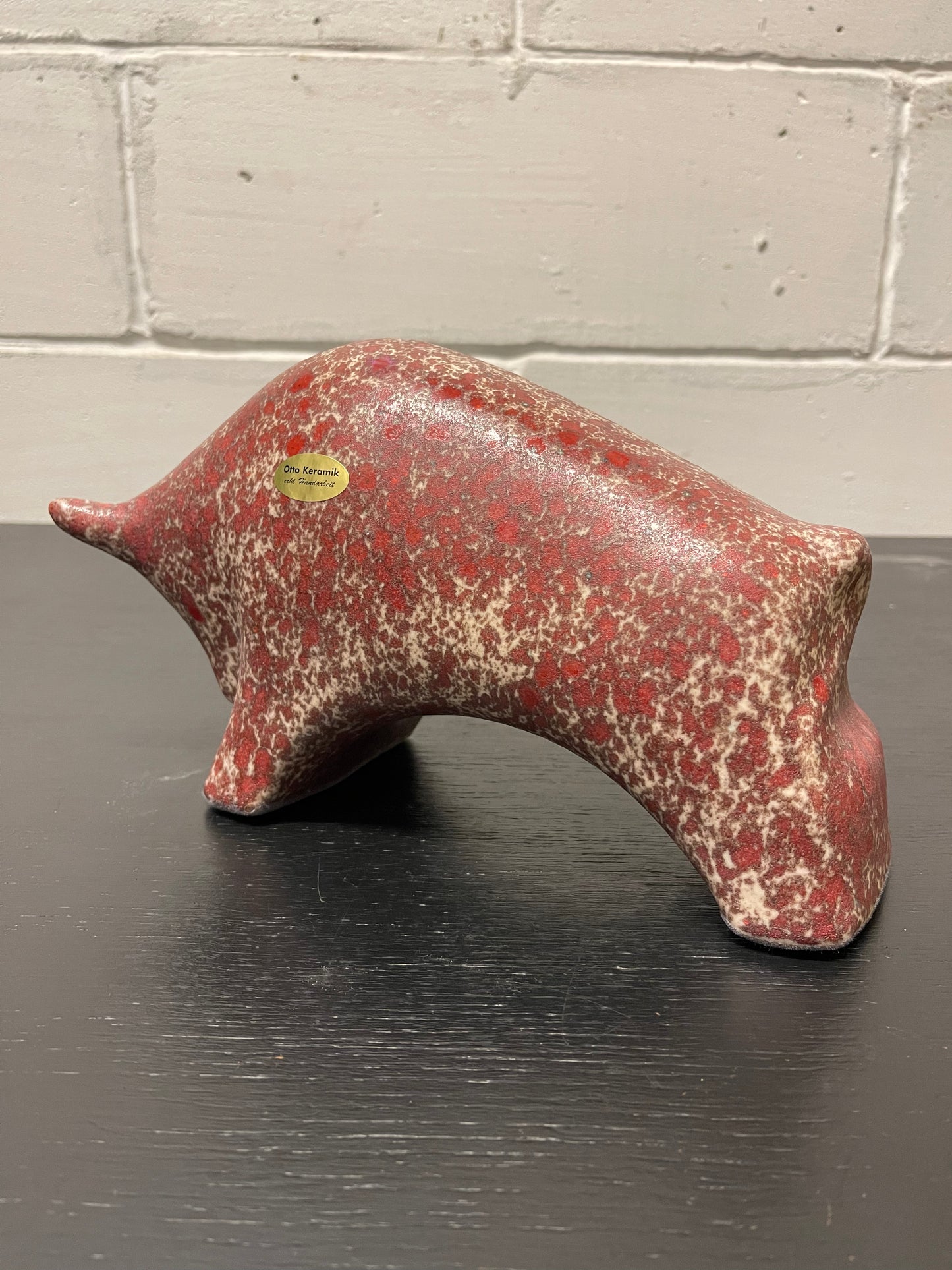 Otto Keramik Ceramic Bull West German Pottery Fat Lava