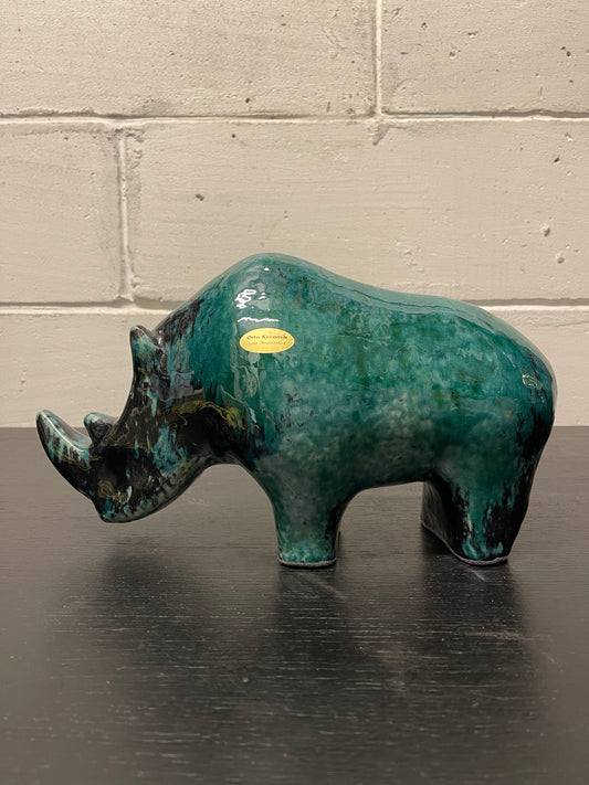 Exclusive Otto Keramik Ceramic Rhino West German Pottery Fat Lava
