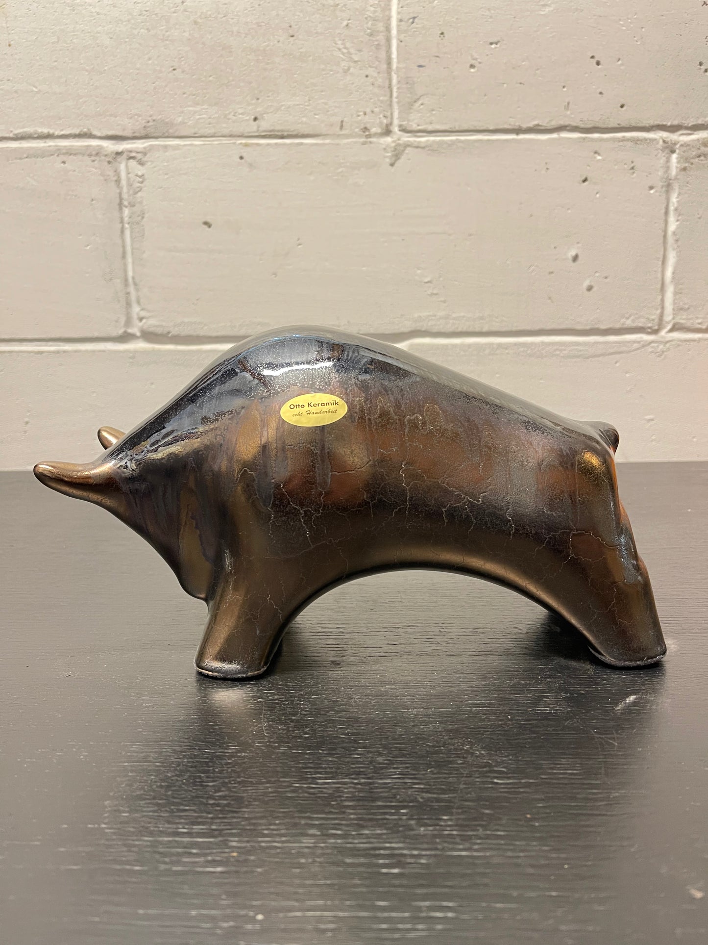 Otto Keramik Ceramic Bull West German Pottery Fat Lava